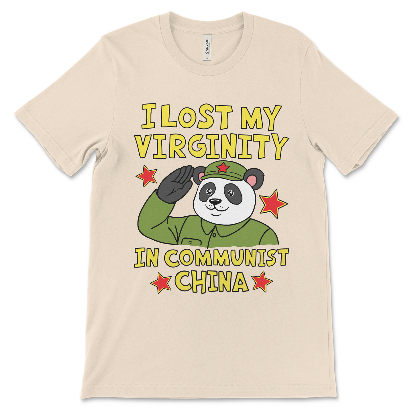 Raunchy panda t-shirt with a funny China joke, made for fans of dirty, extremely offensive shirts.