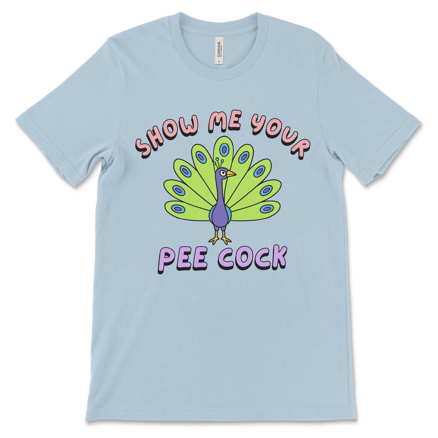 Offensive peacock pun shirt with adult humor. A cheeky tee for bird lovers, gag gifts, and anyone into rude, inappropriate, or sarcastic t-shirts.