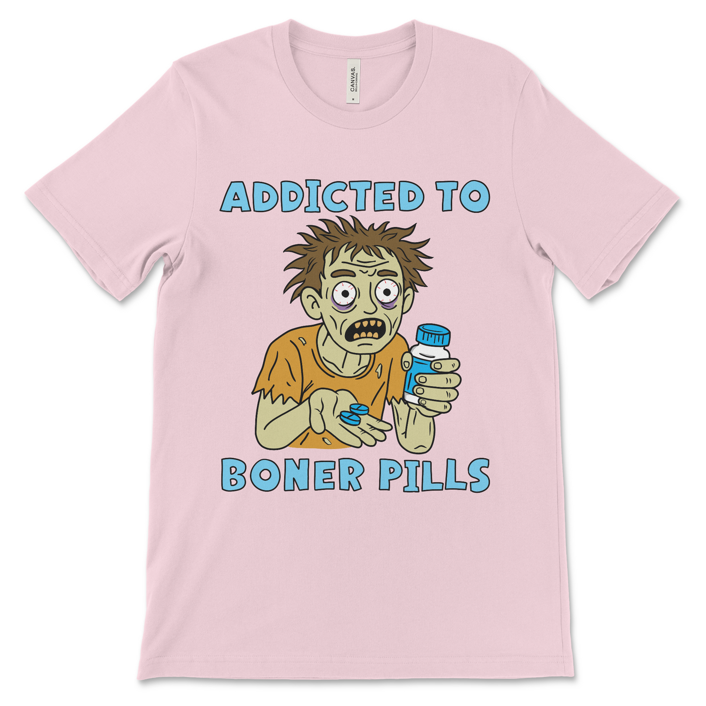 Funny boner pill graphic tee with dark humor and unfiltered meme energy. Ideal for adults who love inappropriate shirts, dirty joke designs, and NSFW novelty wear.