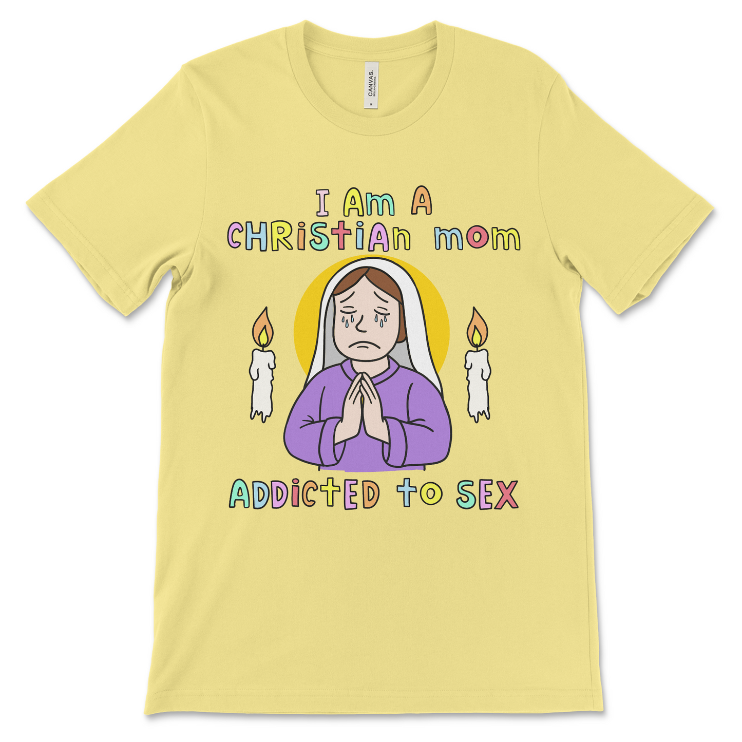 Funny offensive shirt for women who like inappropriate religious humor and adult jokes. This dirty Christian mom t-shirt is ideal for atheist gifts or anyone mocking conservative culture. Perfect for people searching for raunchy t-shirts or vulgar novelty tees.