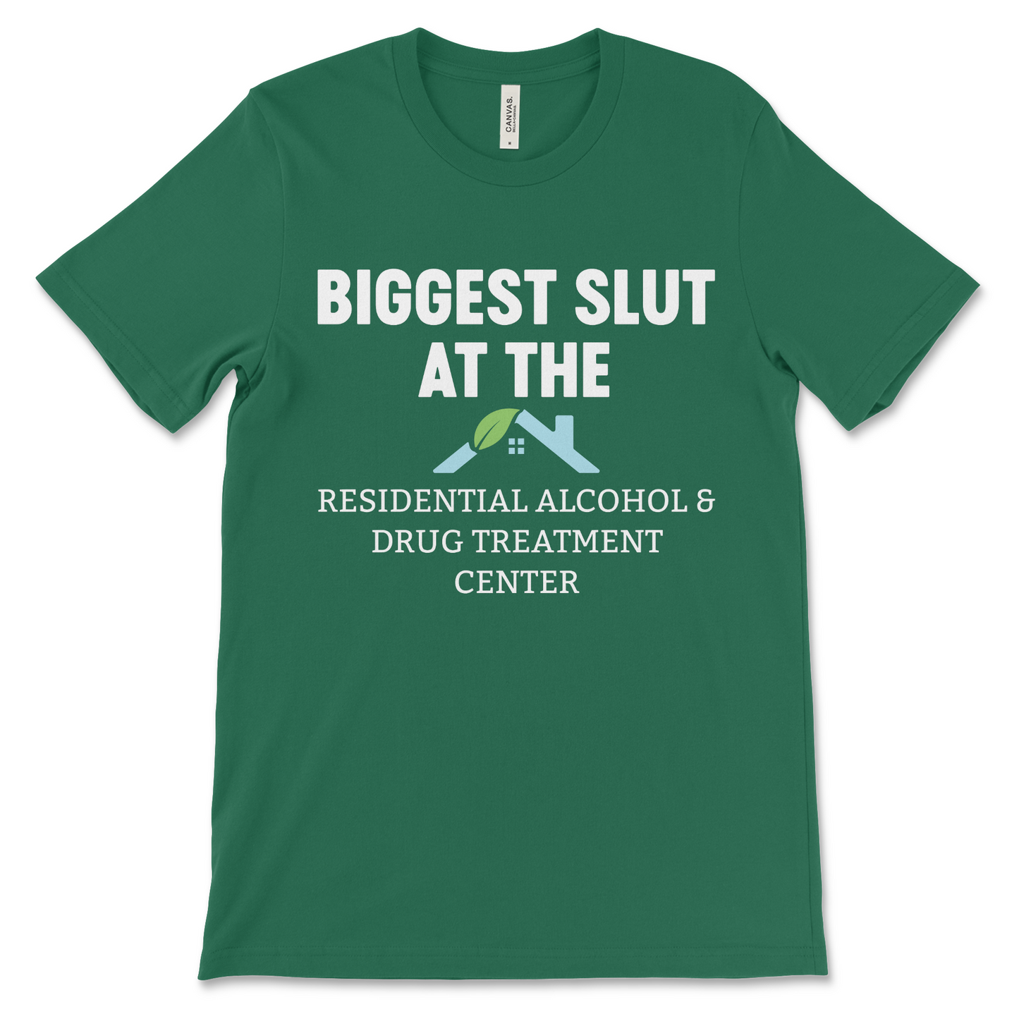 Vulgar and funny Biggest Slut shirt featuring dark humor joke.