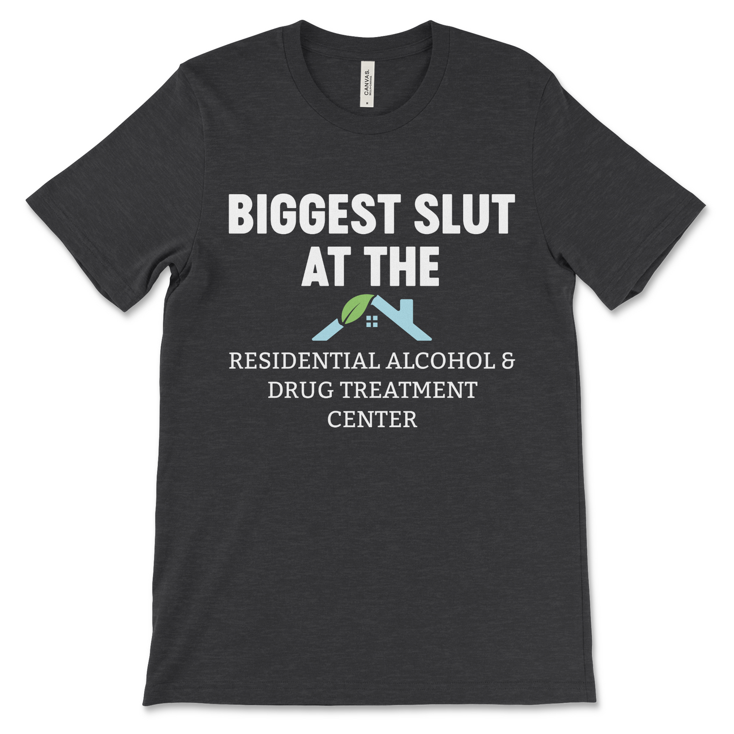 Absurd and stupid Biggest Slut joke shirt with offensive humor.