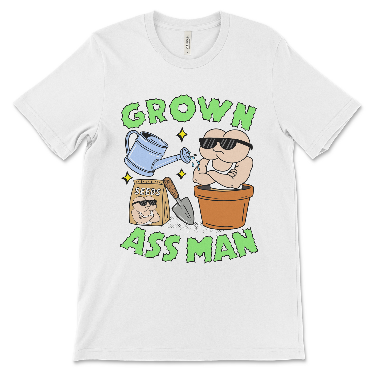 funny weird shirt featuring and ass man and says grown ass man. A hilarious funny slogan tee.