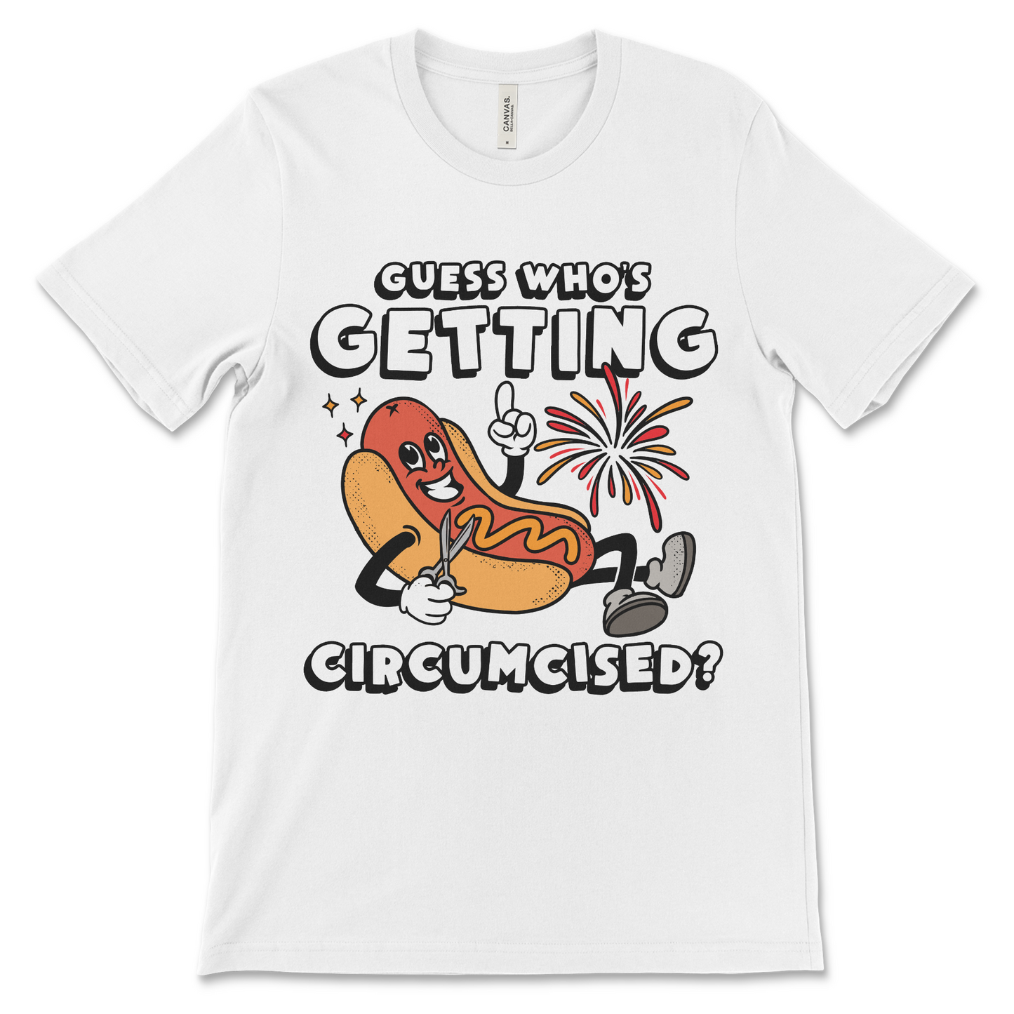Guess Who’s Getting Circumcised t-shirt, offensive meme shirt, dark humor graphic tee, inappropriate joke shirt, ironic slogan t-shirt, edgy controversial apparel, and funny shock value clothing.