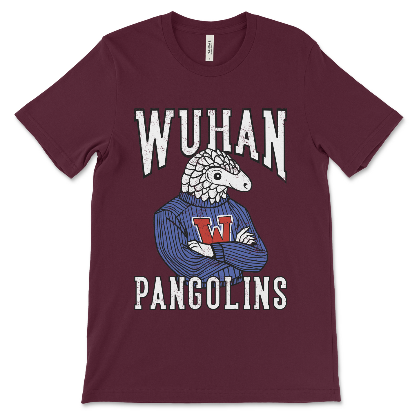 Politically incorrect graphic tee with anti-woke humor and a fake college parody. This Wuhan Pangolins shirt is made for people who collect unhinged humor shirts and weird meme content.