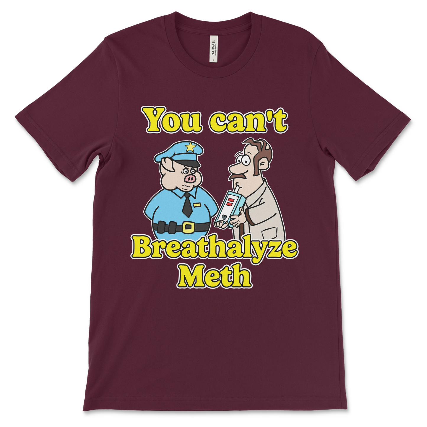 Offensive graphic t shirt for meth humor fans