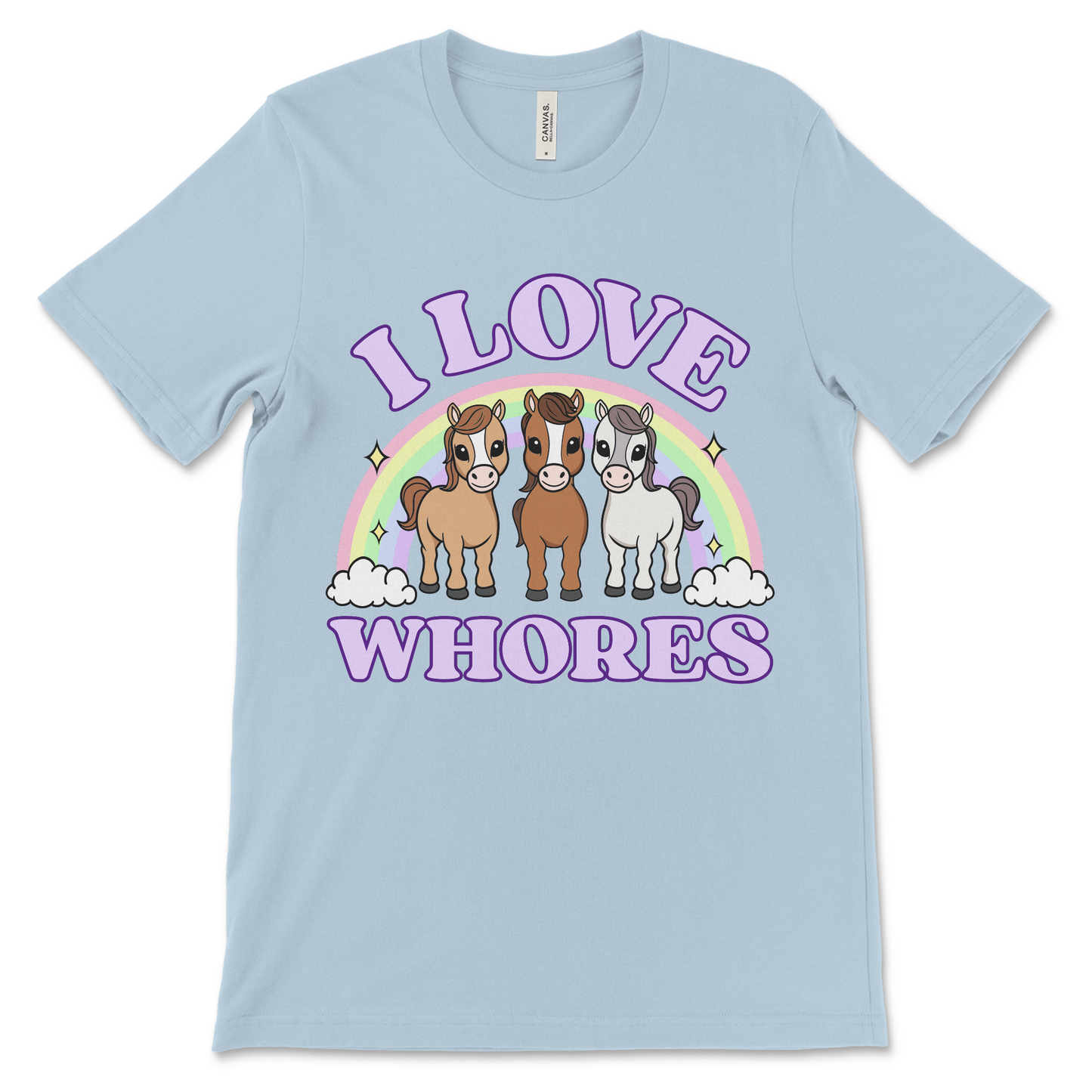 NSFW shirt with a hilarious dirty joke and horse graphic, ideal for fans of rude shirts and novelty apparel.