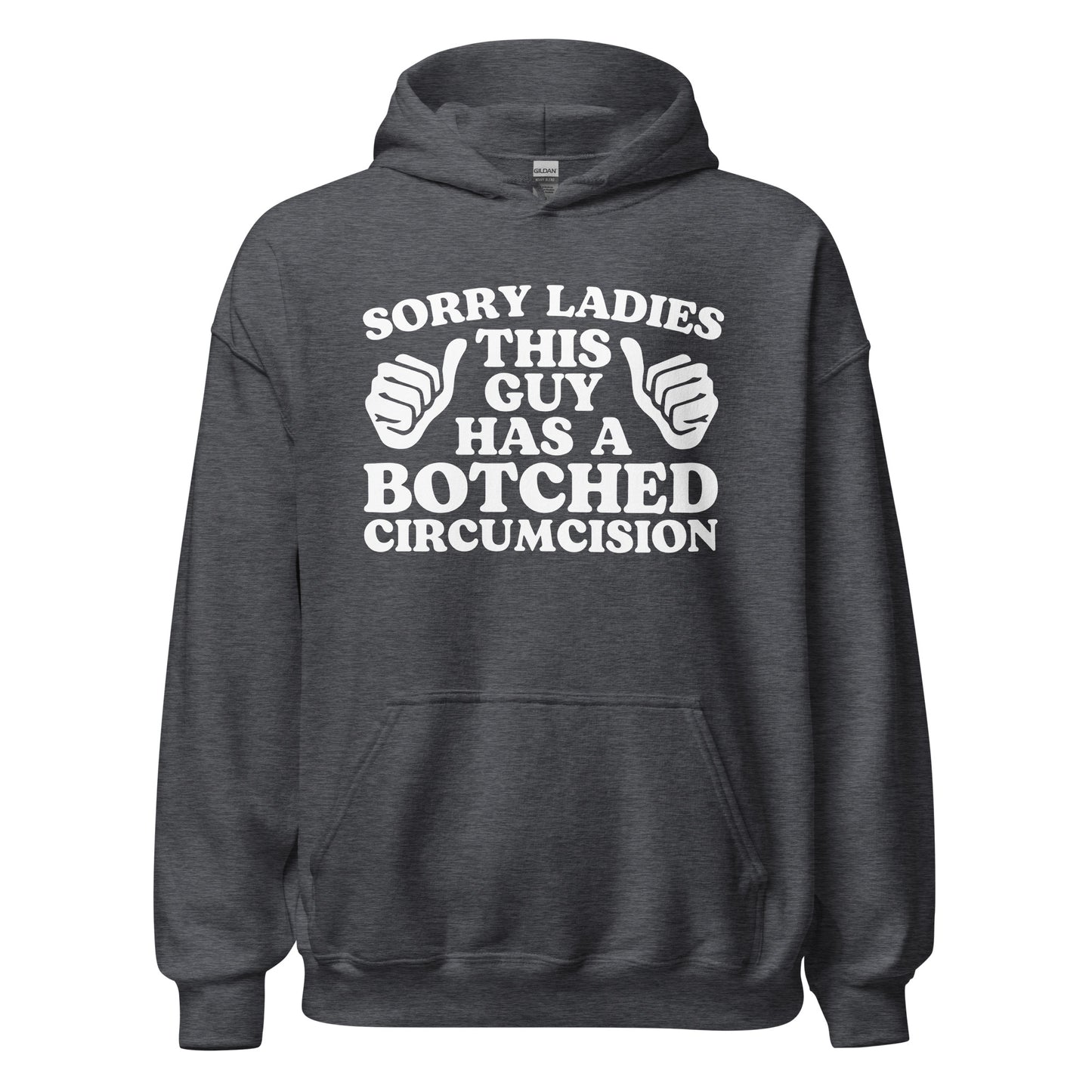 Inappropriate sweatshirt for men featuring vulgar humor and a crude message, ideal for adult meme lovers.