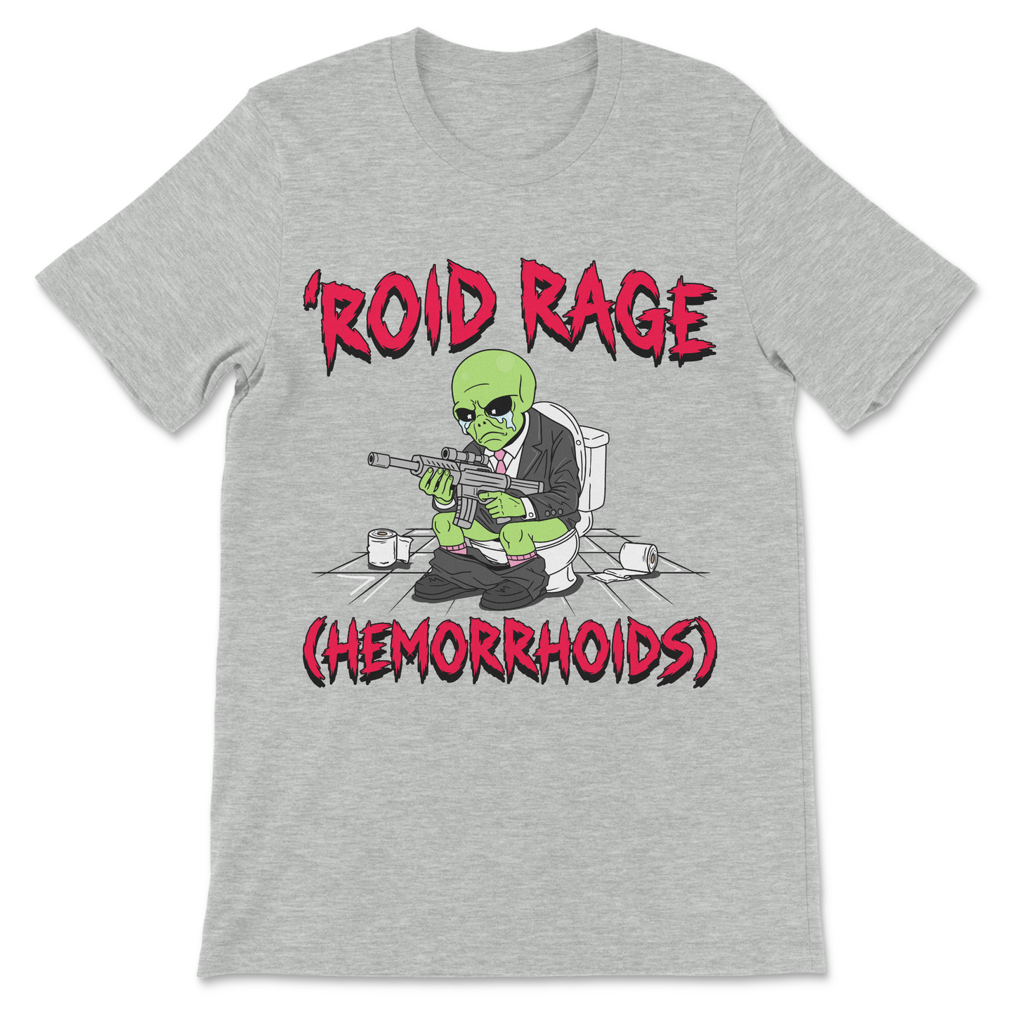 roid rage parody hemorrhoid rage novelty tee
