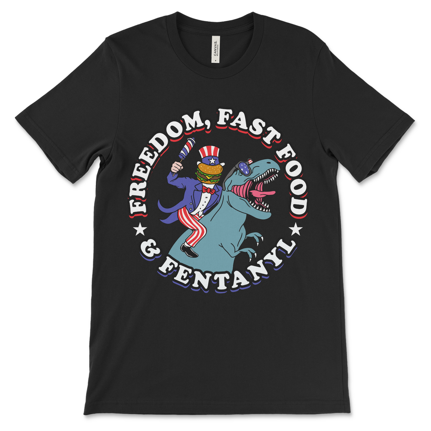 Funny America shirt with dark humor and politically incorrect design. Graphic tee featuring controversial American themes.