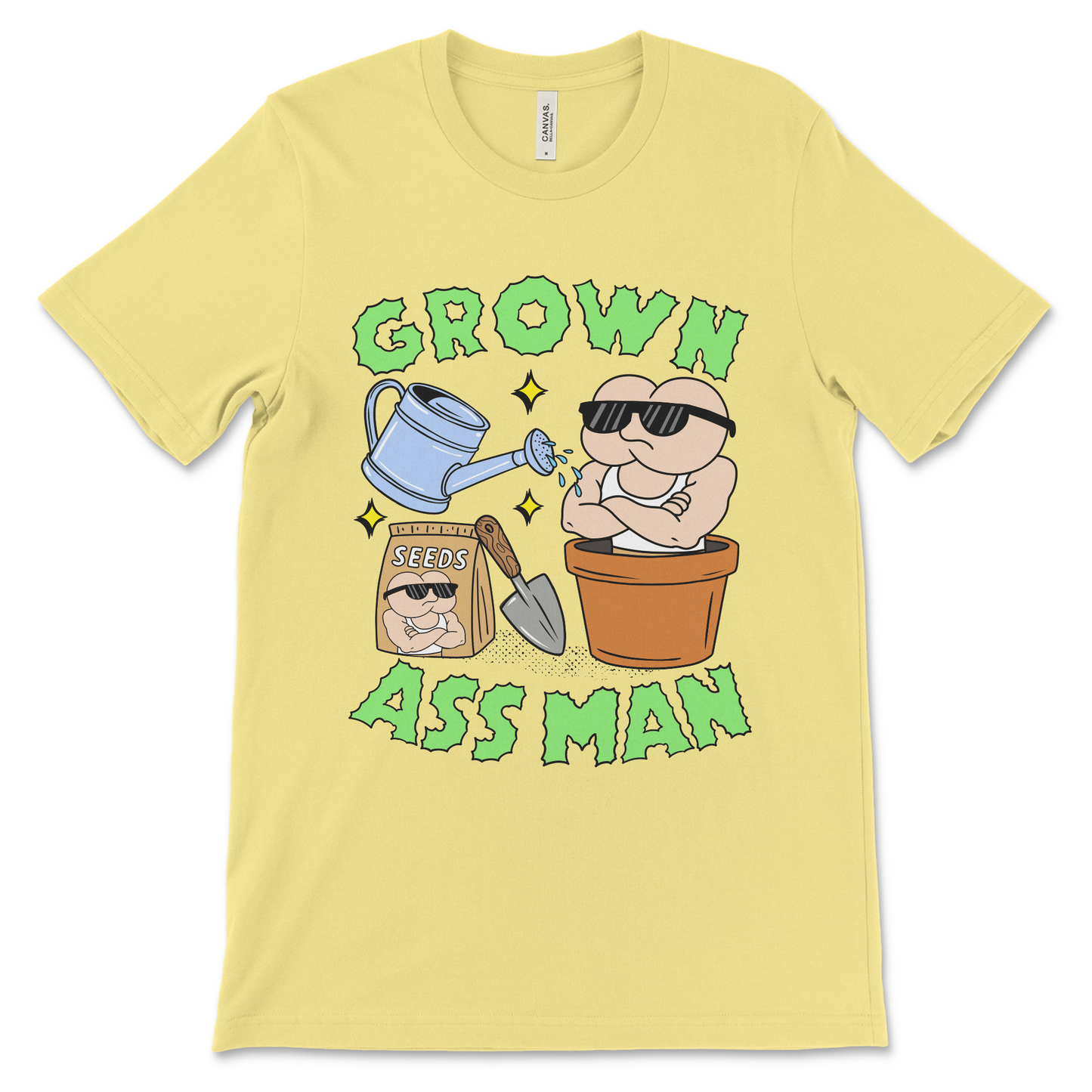 Ironic graphic tee, grown ass man funny meme shirt for weird humor fans