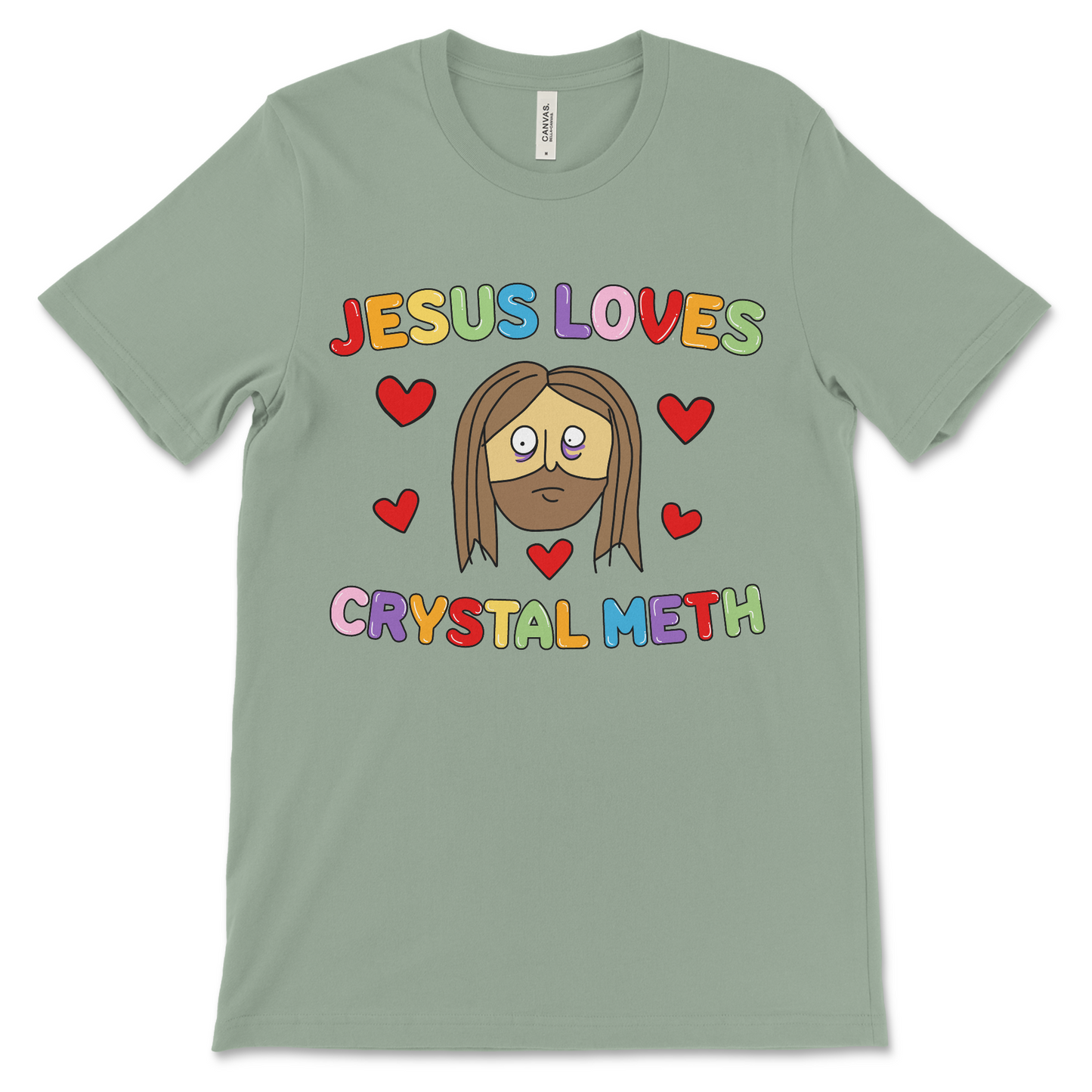 Offensive drug shirt – graphic tee combining meth jokes and Jesus satire for adults