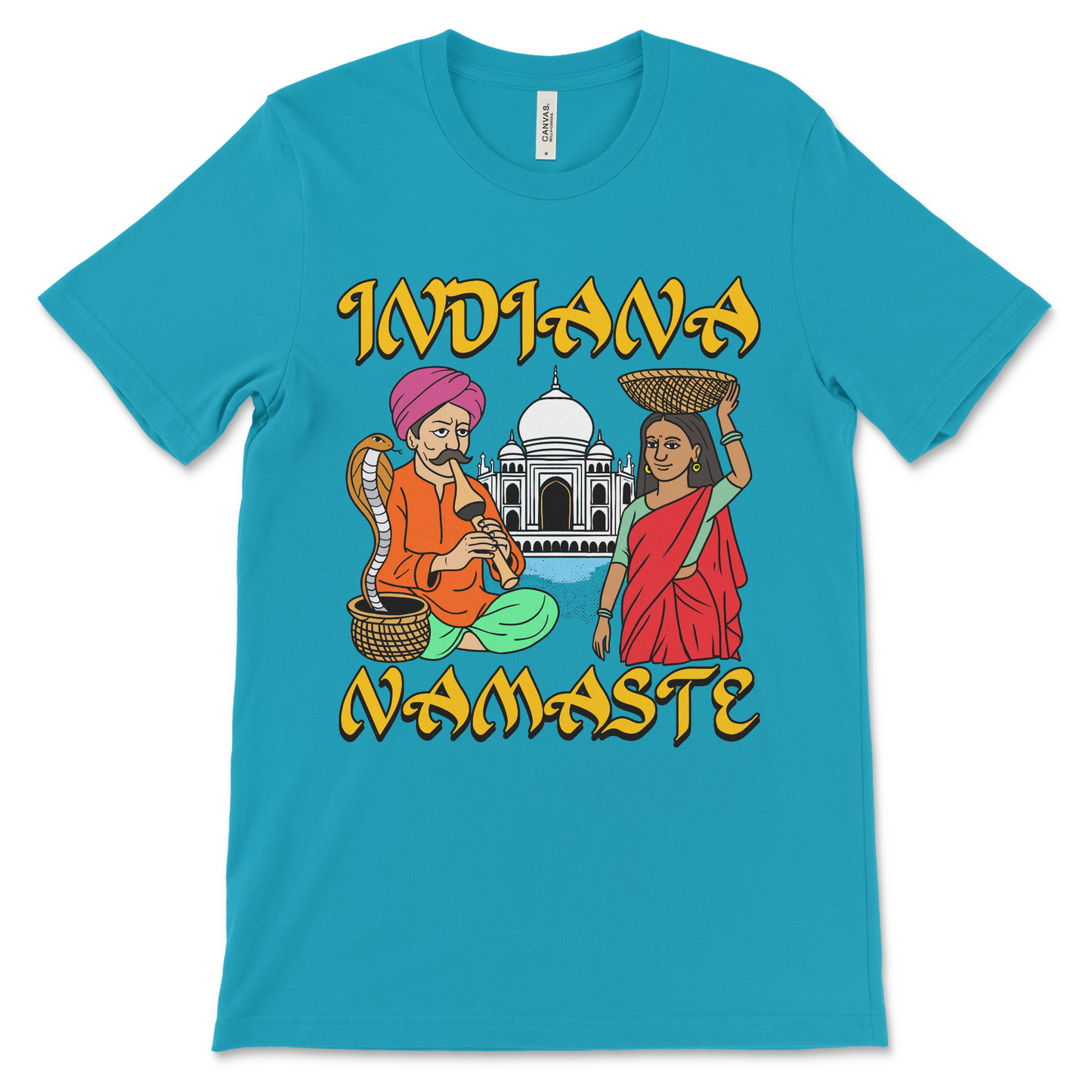 Indiana Namaste t-shirt with weird sarcastic vibe, funny meme shirt