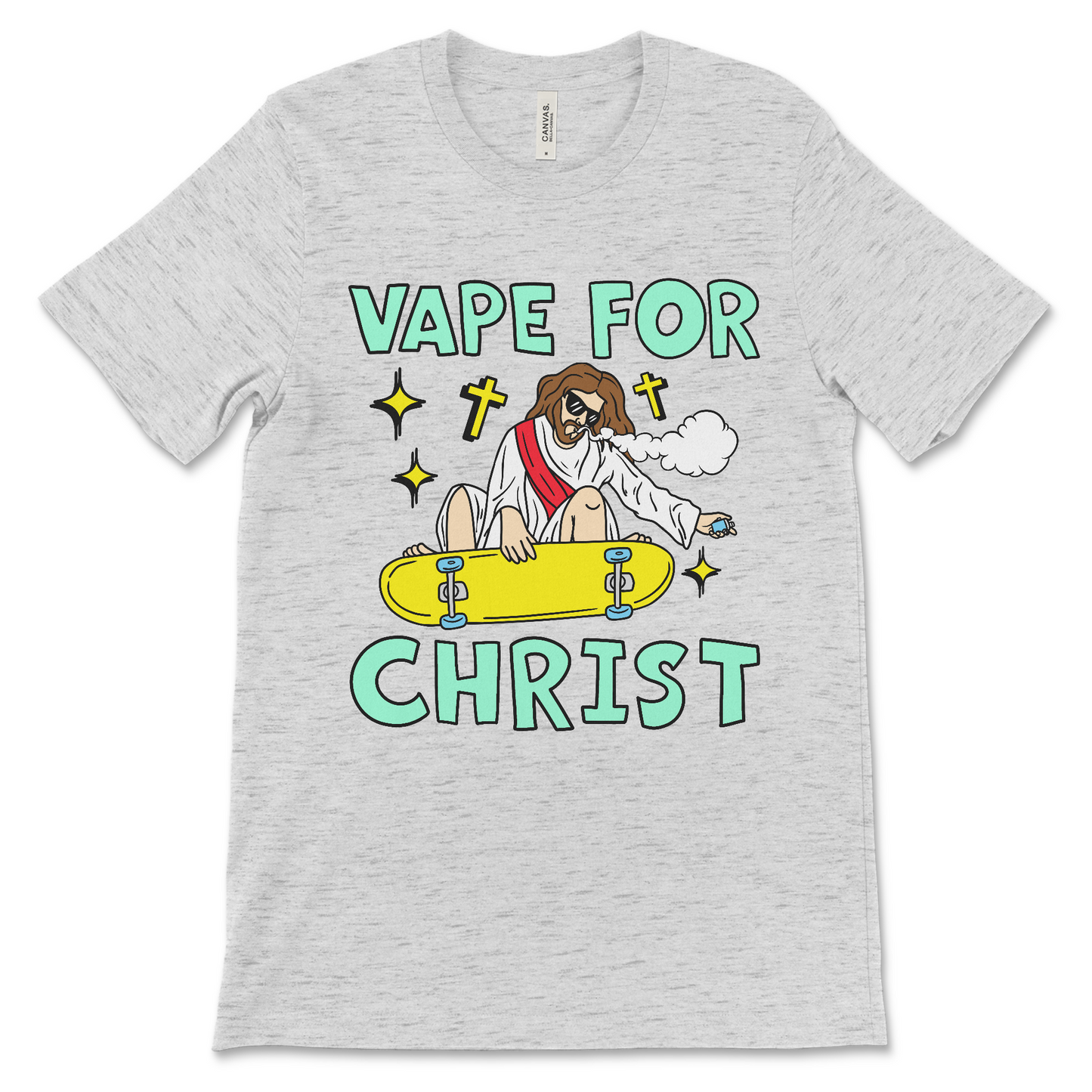 Funny Jesus vape shirt, ironic Christian humor tee