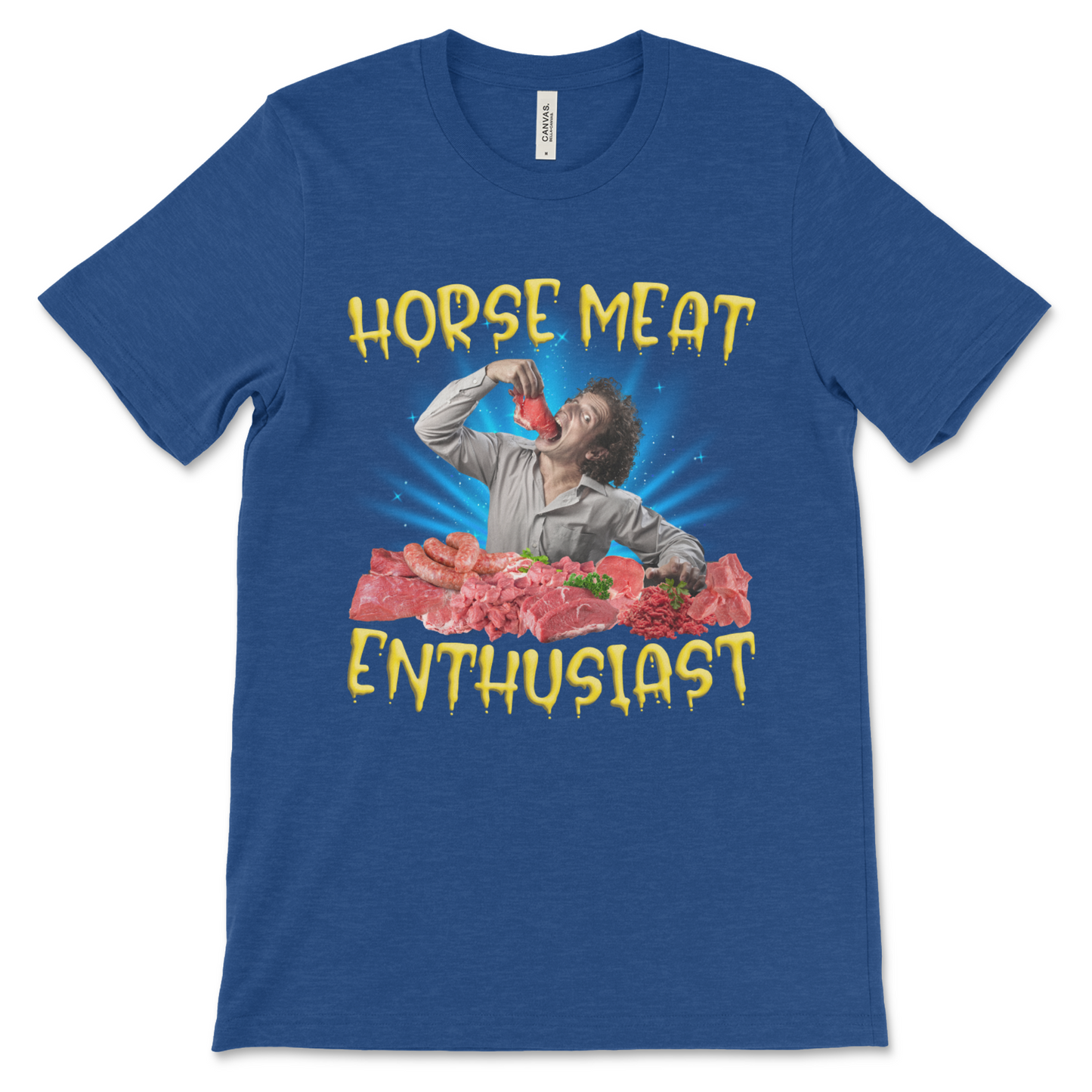 Unsettling and absurd Horse Meat Enthusiast shirt, bizarre graphic tee for humor collectors