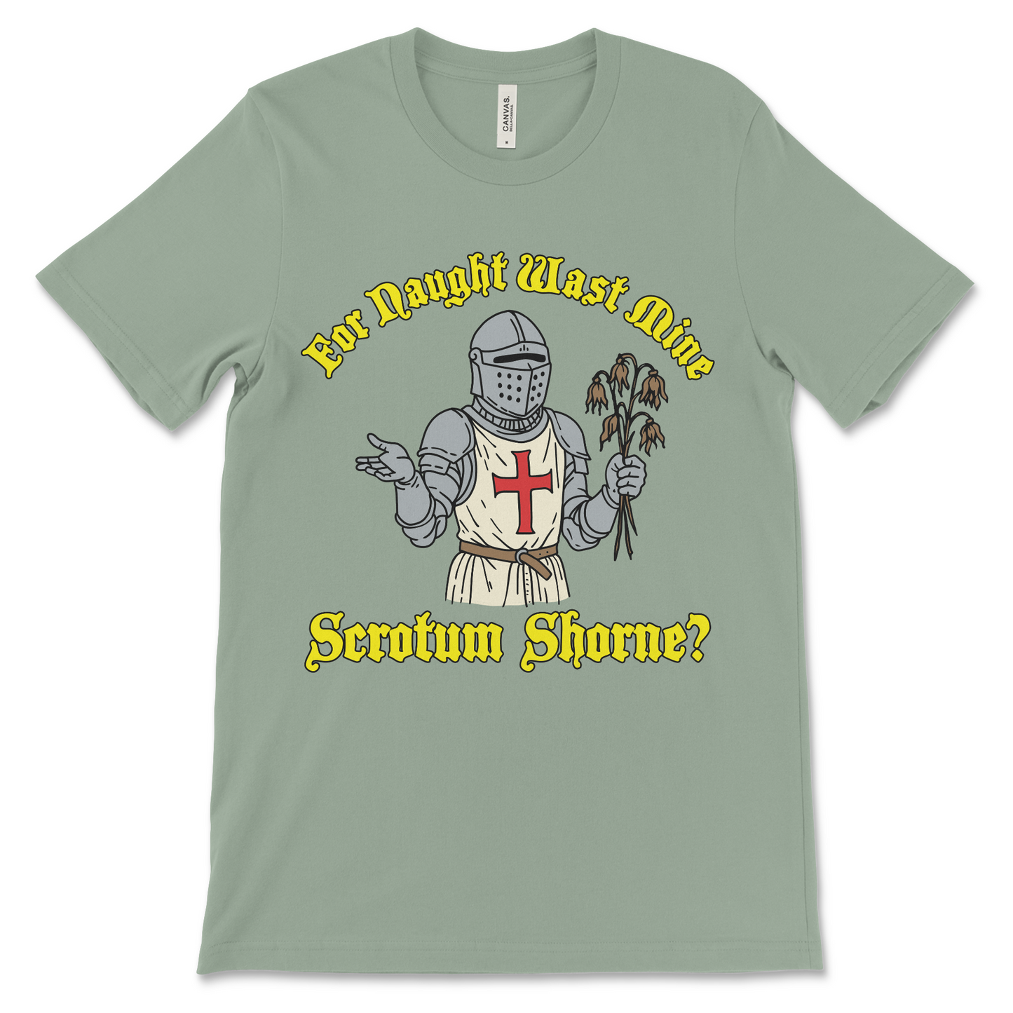 ironic knight meme shirt with vintage lettering