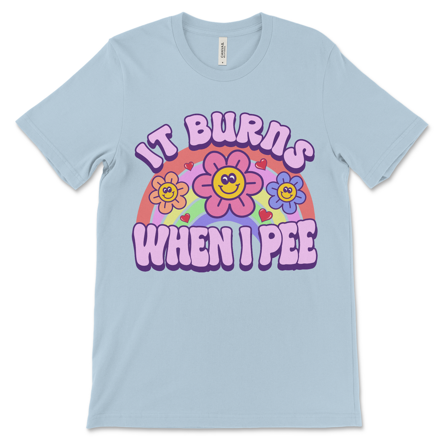 Weird offensive shirt that says It Burns When I Pee, funny cringe meme clothing.