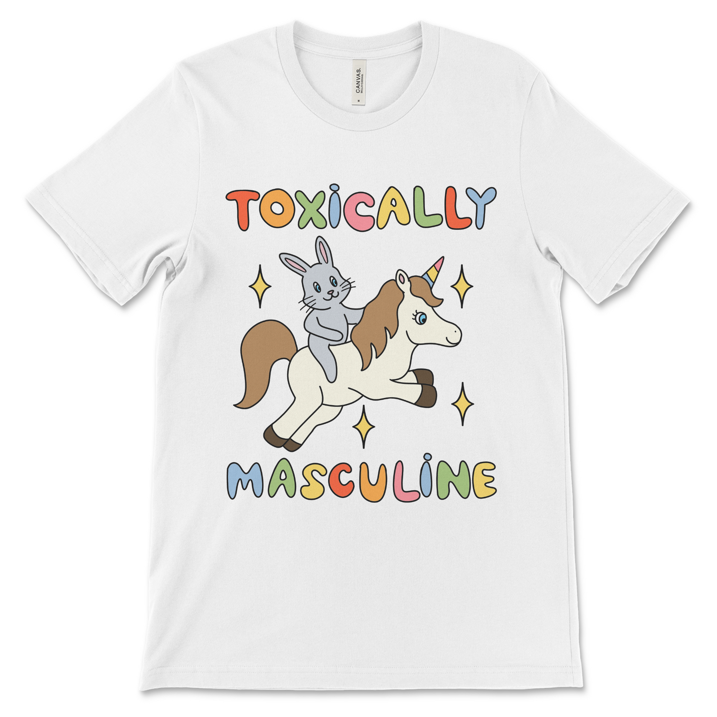 cute but savage anti-toxic masculinity unicorn and bunny shirt