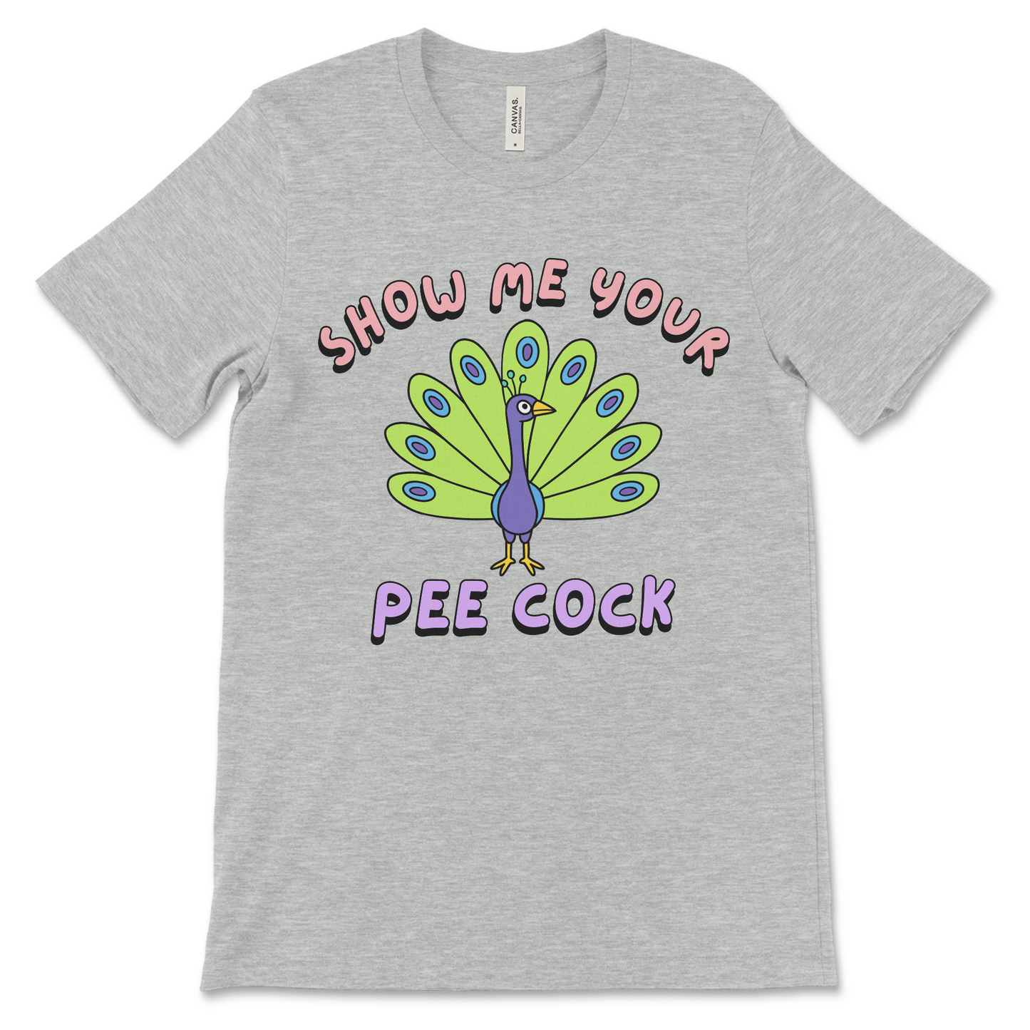 Offensive peacock pun shirt with adult humor. A cheeky tee for bird lovers, gag gifts, and anyone into rude, inappropriate, or sarcastic t-shirts.