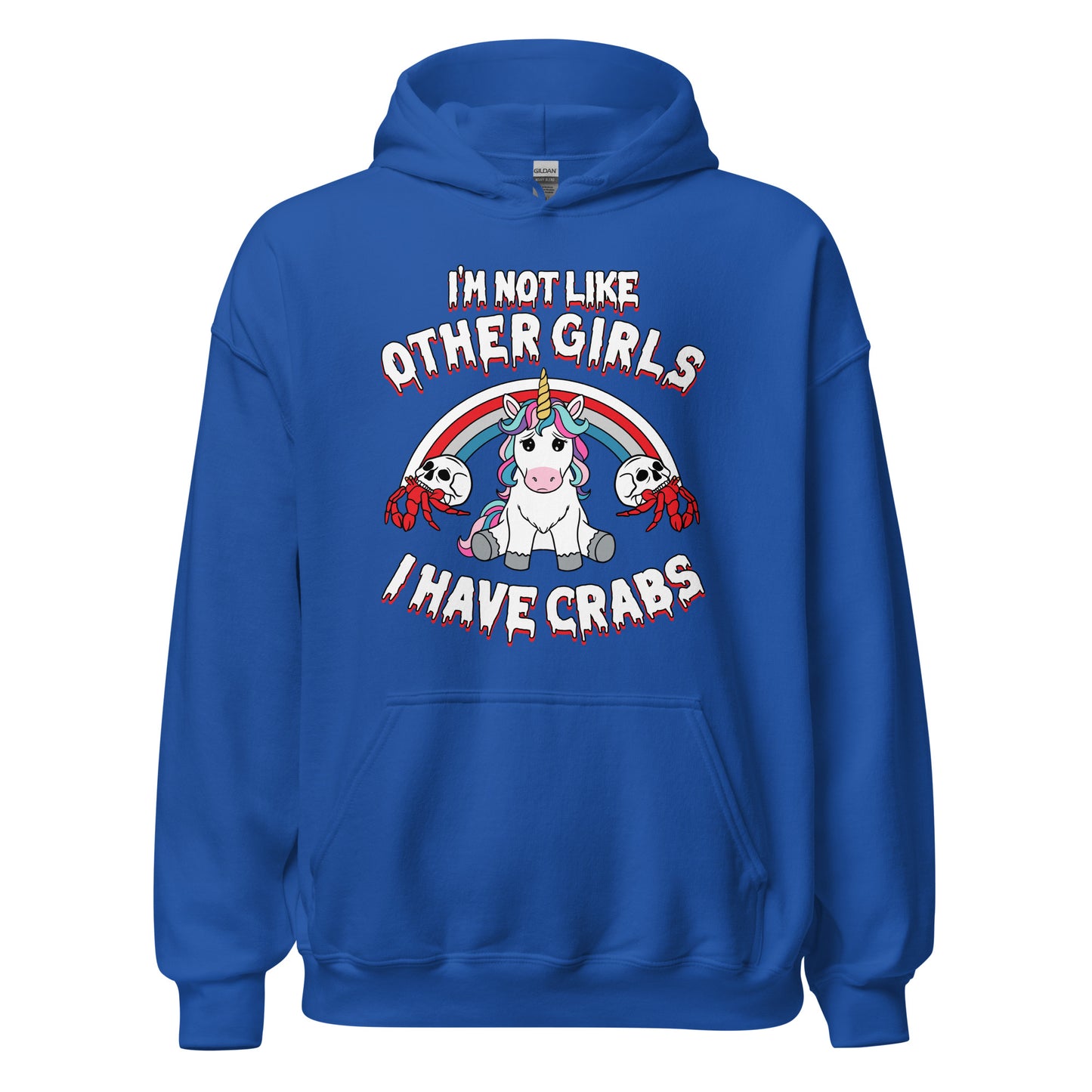 inappropriate adult humor hoodie with crude sexual crabs joke