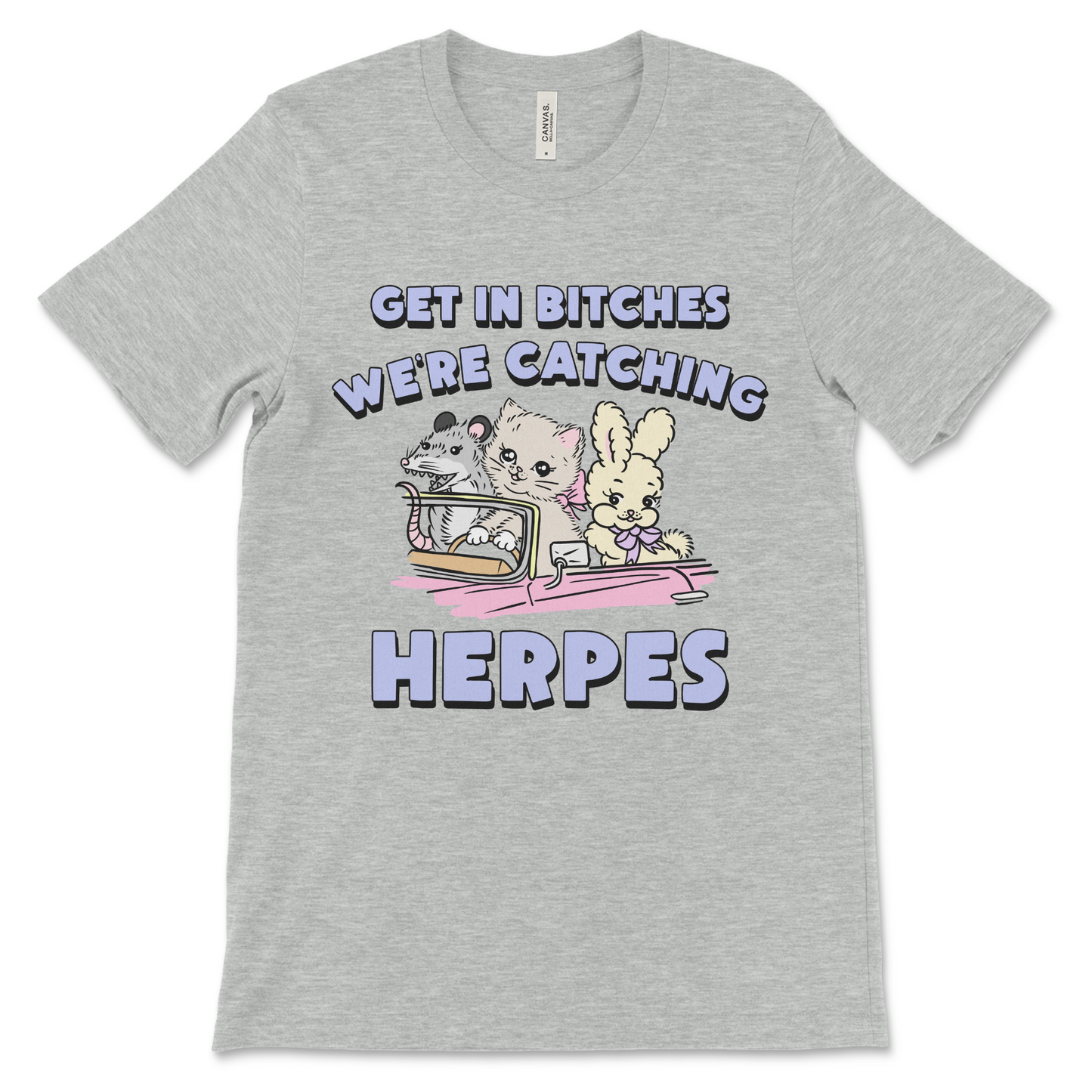 Naughty vulgar women’s herpes shirt, out of pocket adult humor tee.