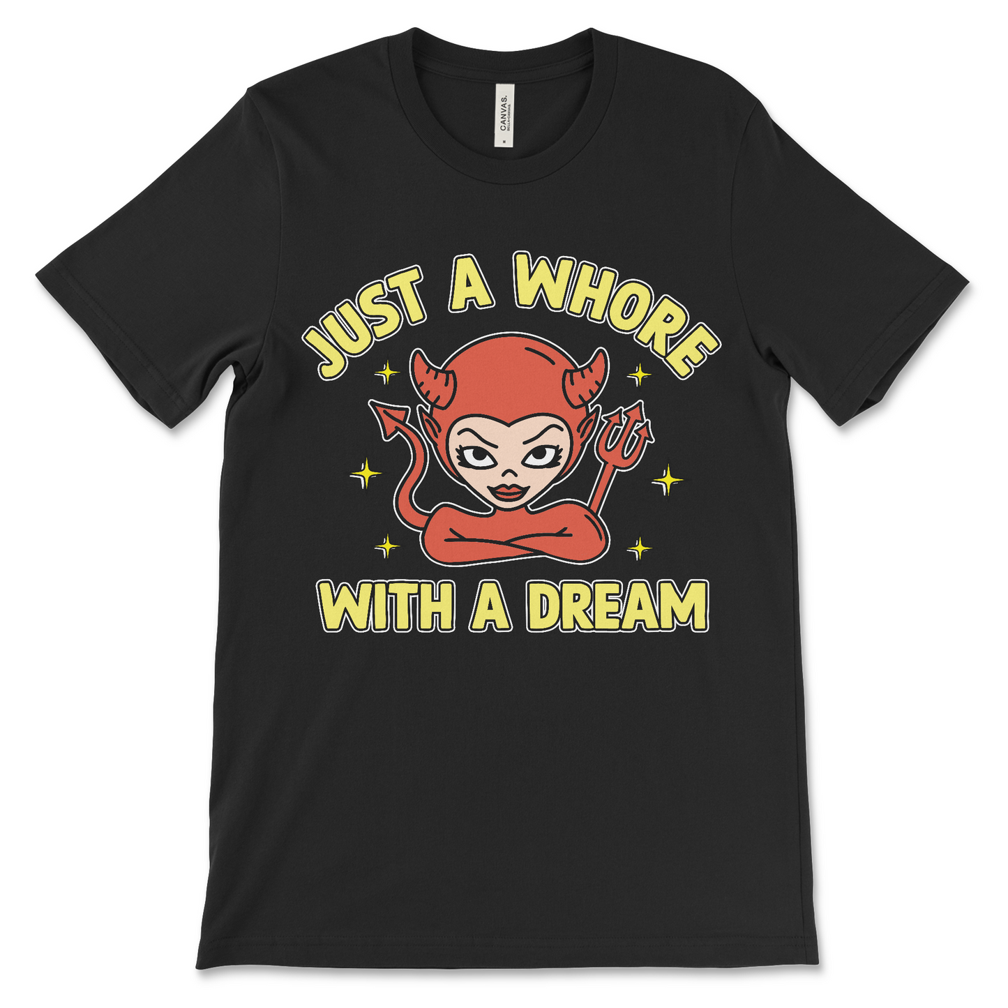 Offensive gag gift women’s t-shirt with shocking slogan print