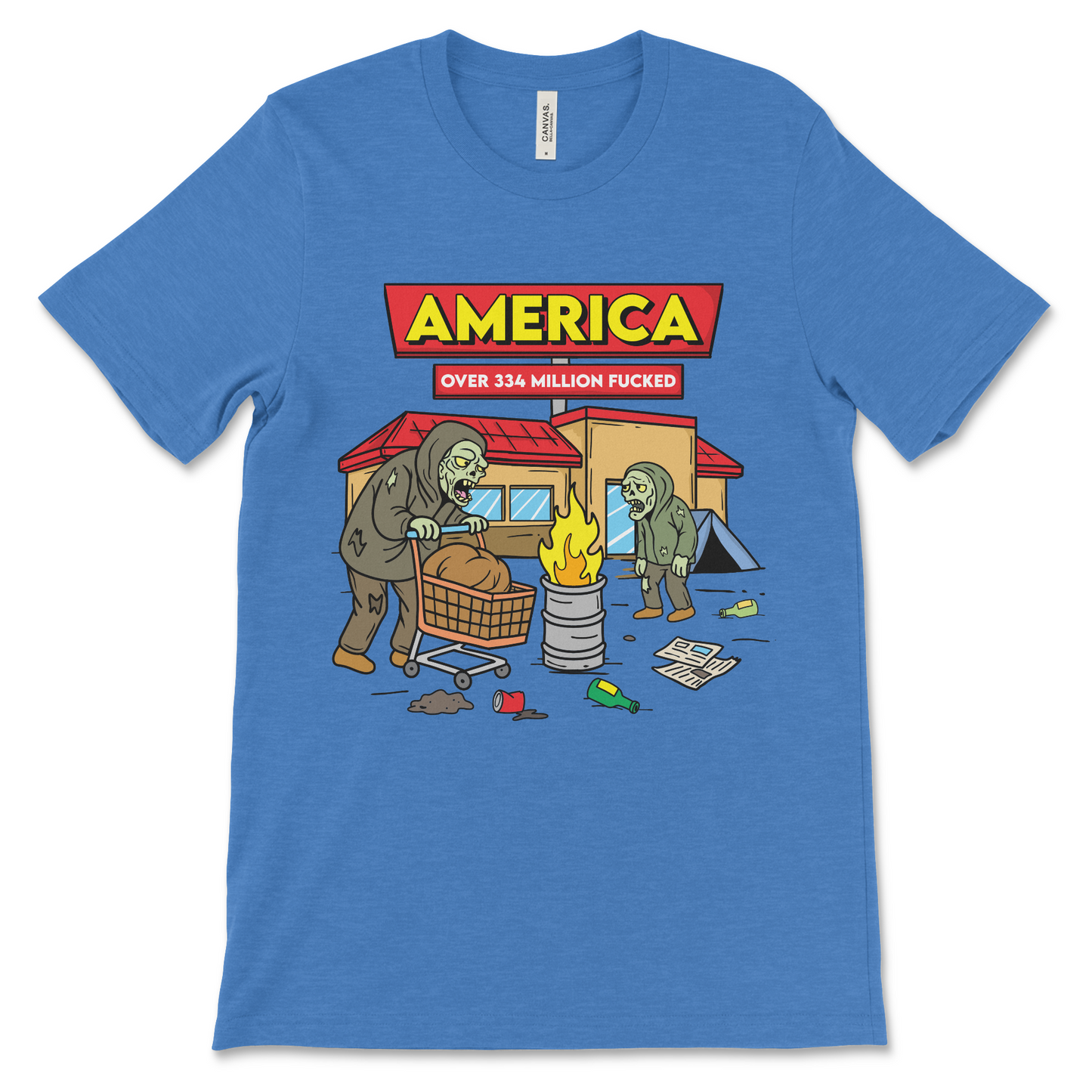 Inappropriate political shirt that critiques the USA and the fentanyl crisis with a simple, shocking phrase. Best for those shopping for funny political tees with dark humor and controversial statements.