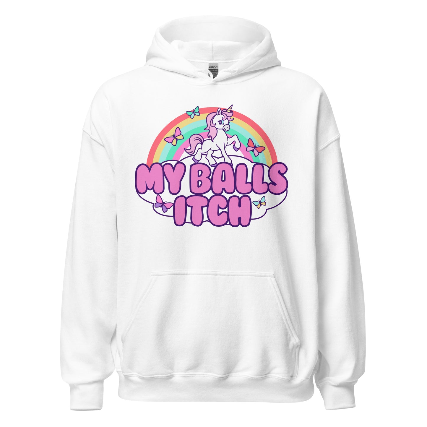 absurd, rude, and hilarious — this unicorn hoodie is made for adults who live for crude hoodies and dirty raunchy hoodies.
