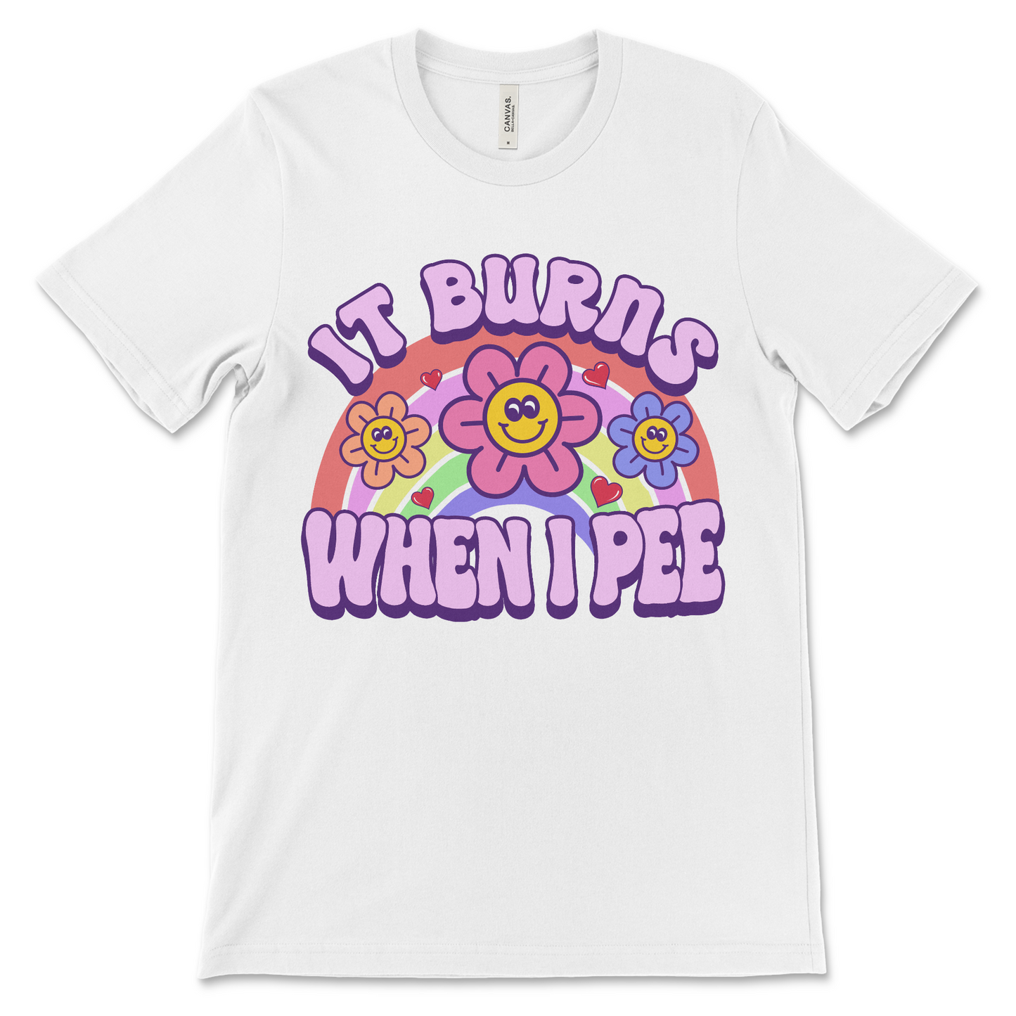 Cringey ironic shirt that says It Burns When I Pee, stupid funny meme fashion.