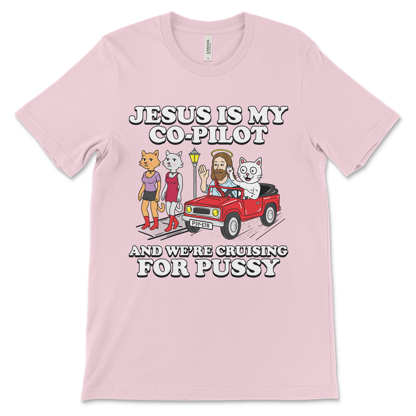 Offensive religious parody shirt, dark humor clothing and shocking inappropriate gift.