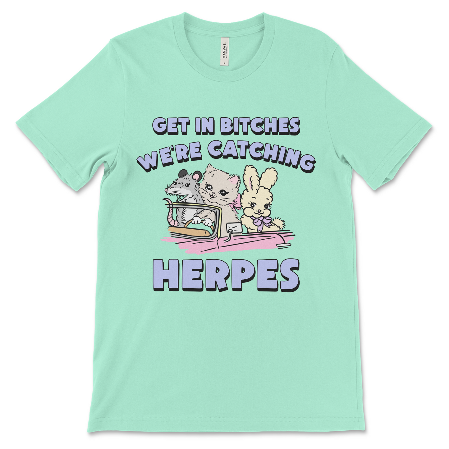 Offensive herpes meme shirt, nasty ironic design for adult humor fans.