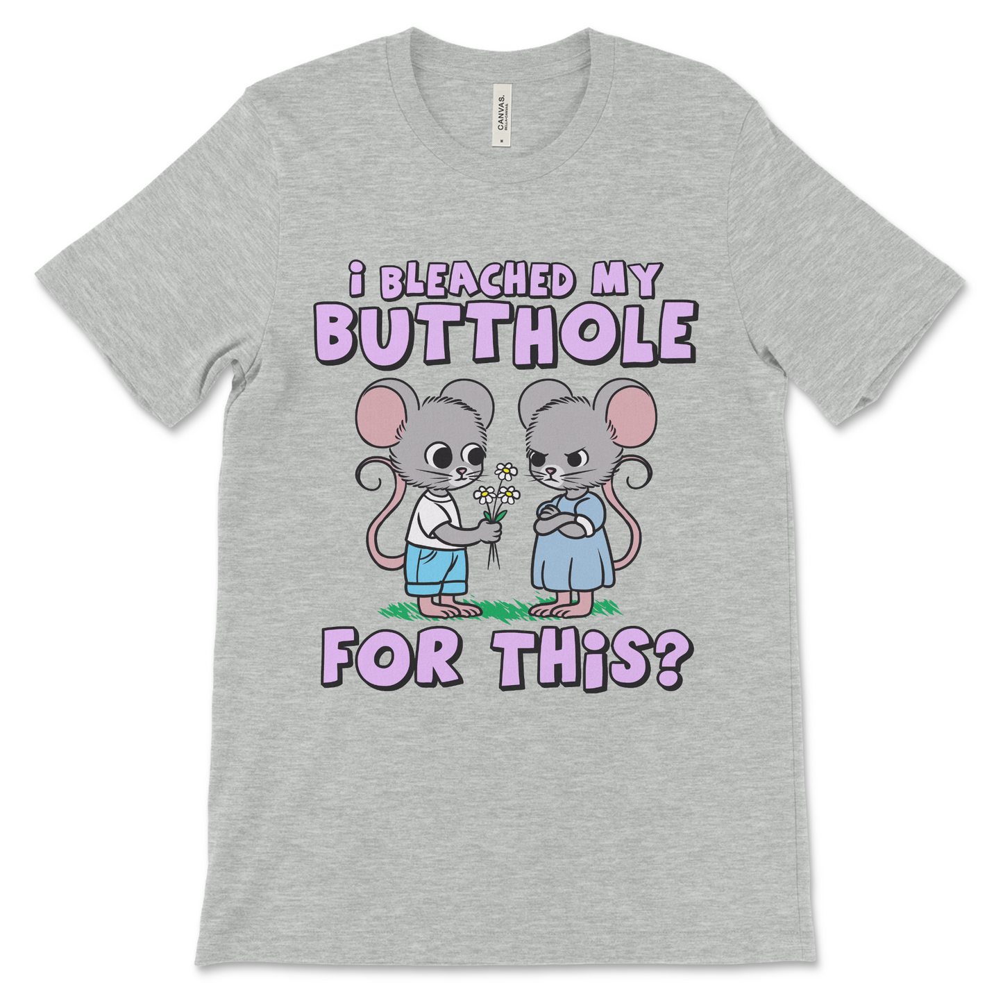 NSFW adult humor shirt with silly bleached butthole theme