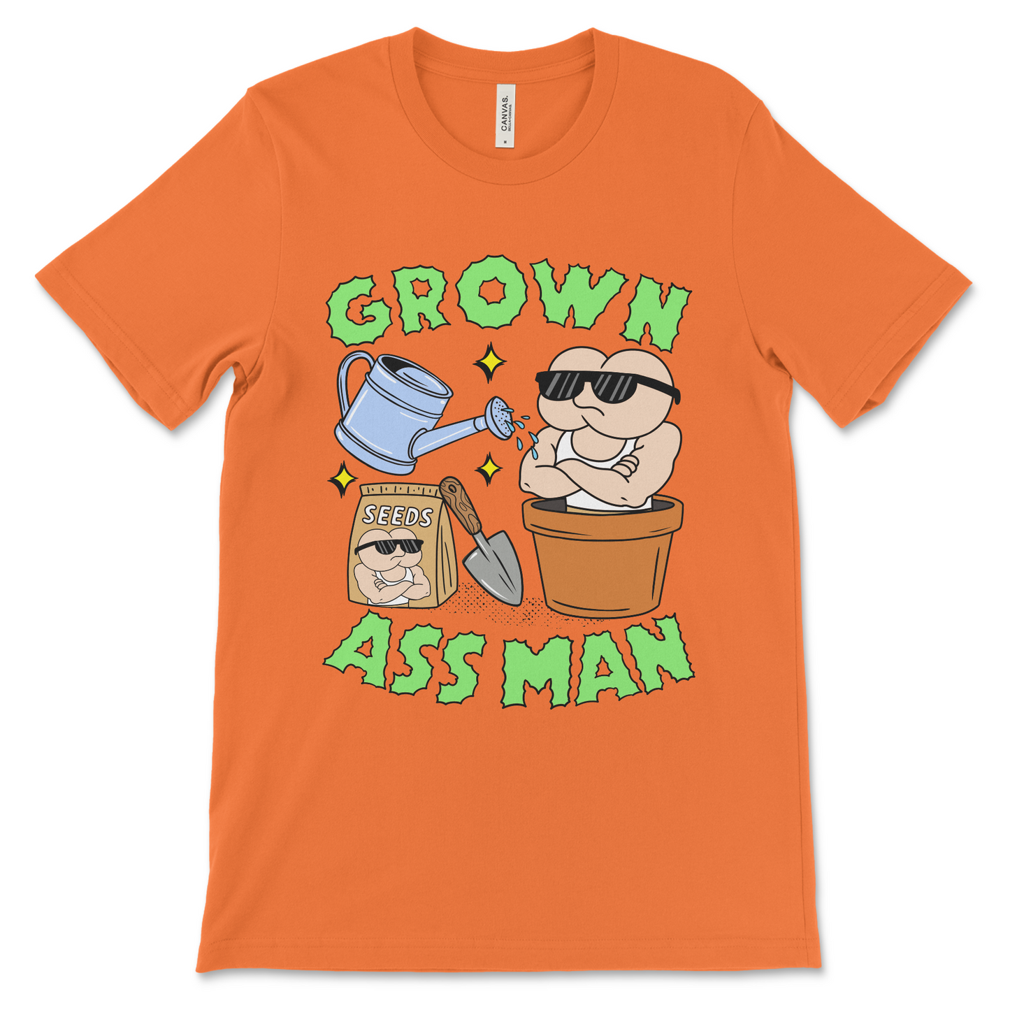 Adult humor grown ass man shirt with obscene cartoon design