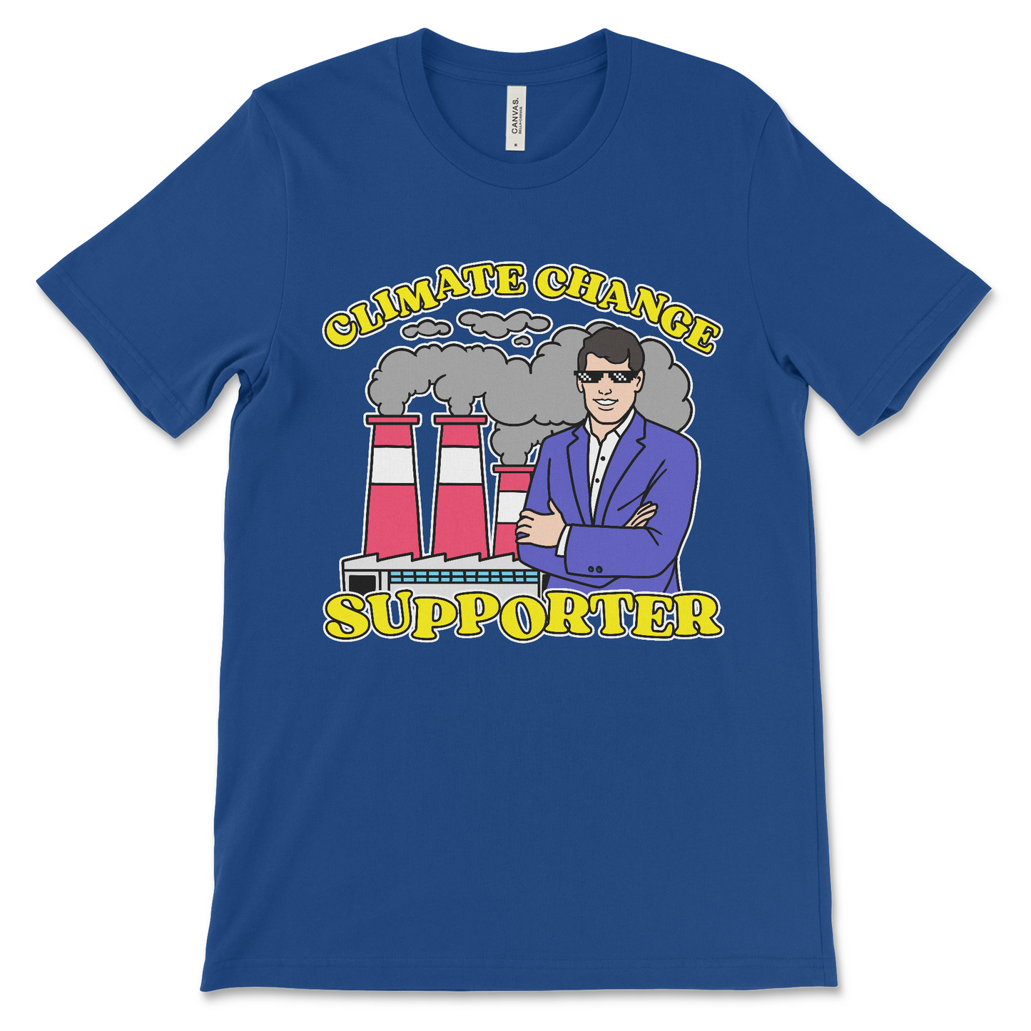 Offensive global warming meme shirt that says “Climate Change Supporter,” sarcastic political t-shirt with dark humor political humor design.
