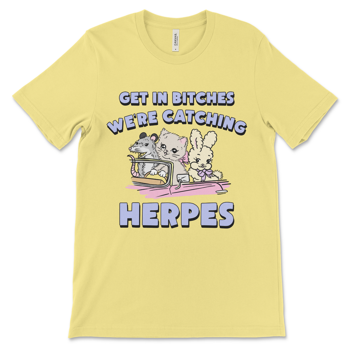 Funny vulgar women’s herpes shirt with naughty inappropriate humor.