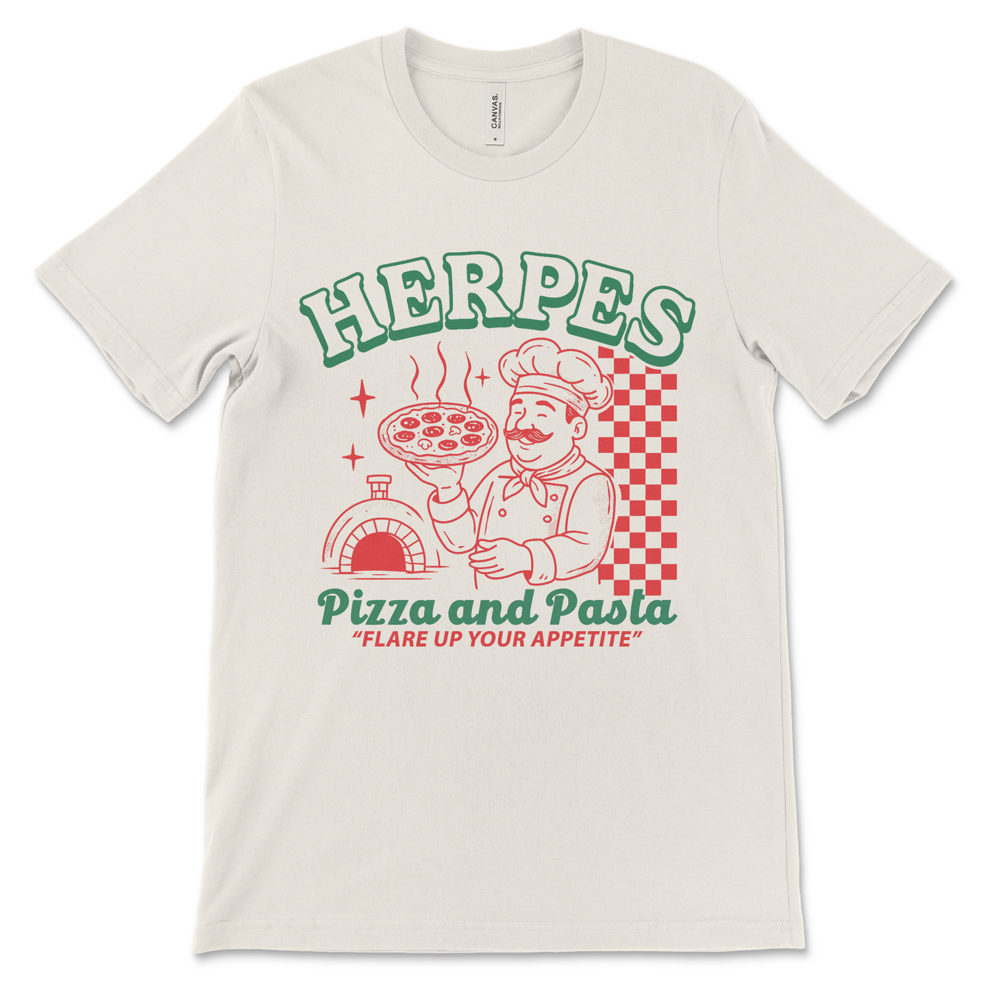 Herpes Pizza and Pasta shirt horrible gag gift gross funny shirt