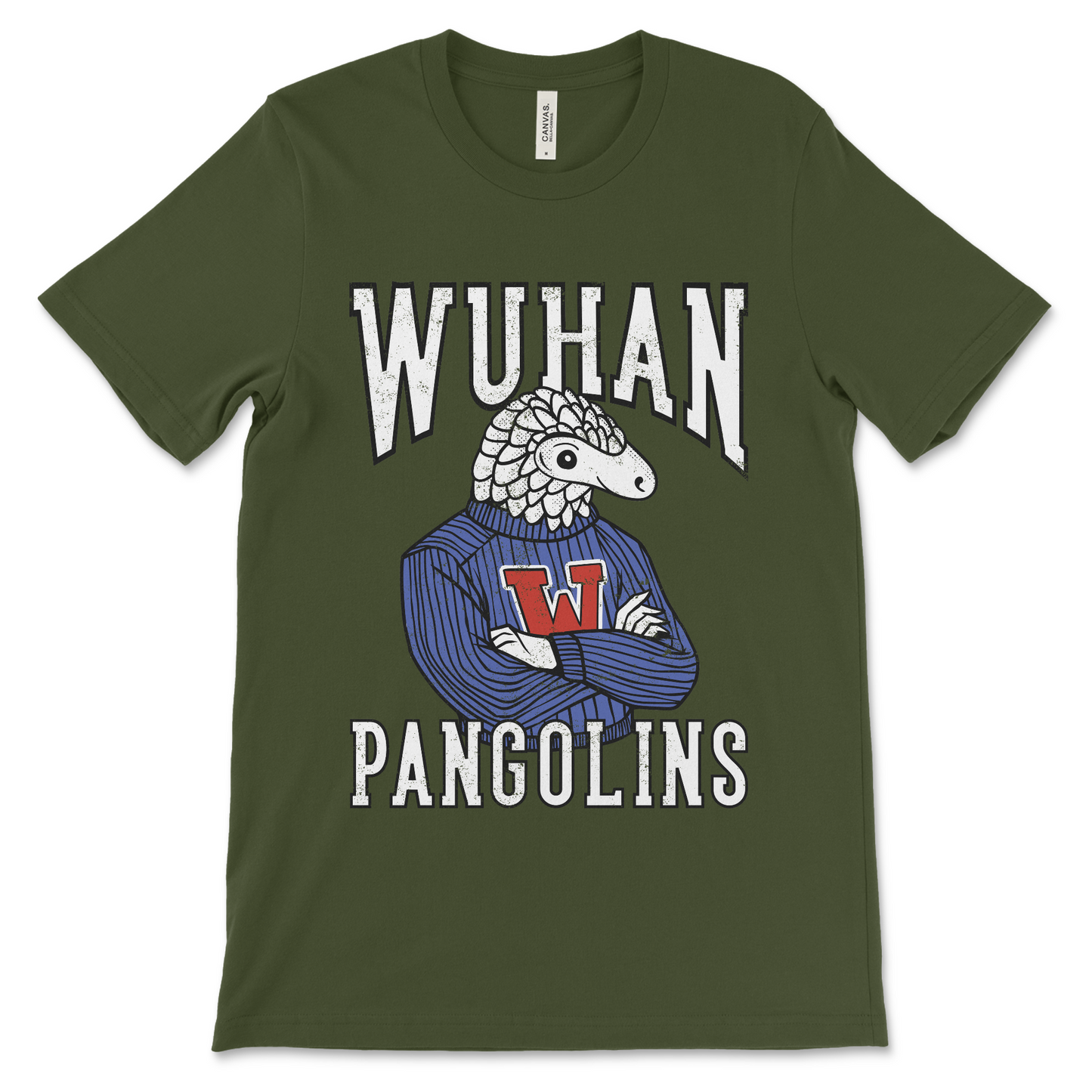 A weird meme shirt with graphic parody art referencing COVID and Wuhan conspiracy theories. Politically incorrect and intentionally unhinged, it’s not for the easily offended.