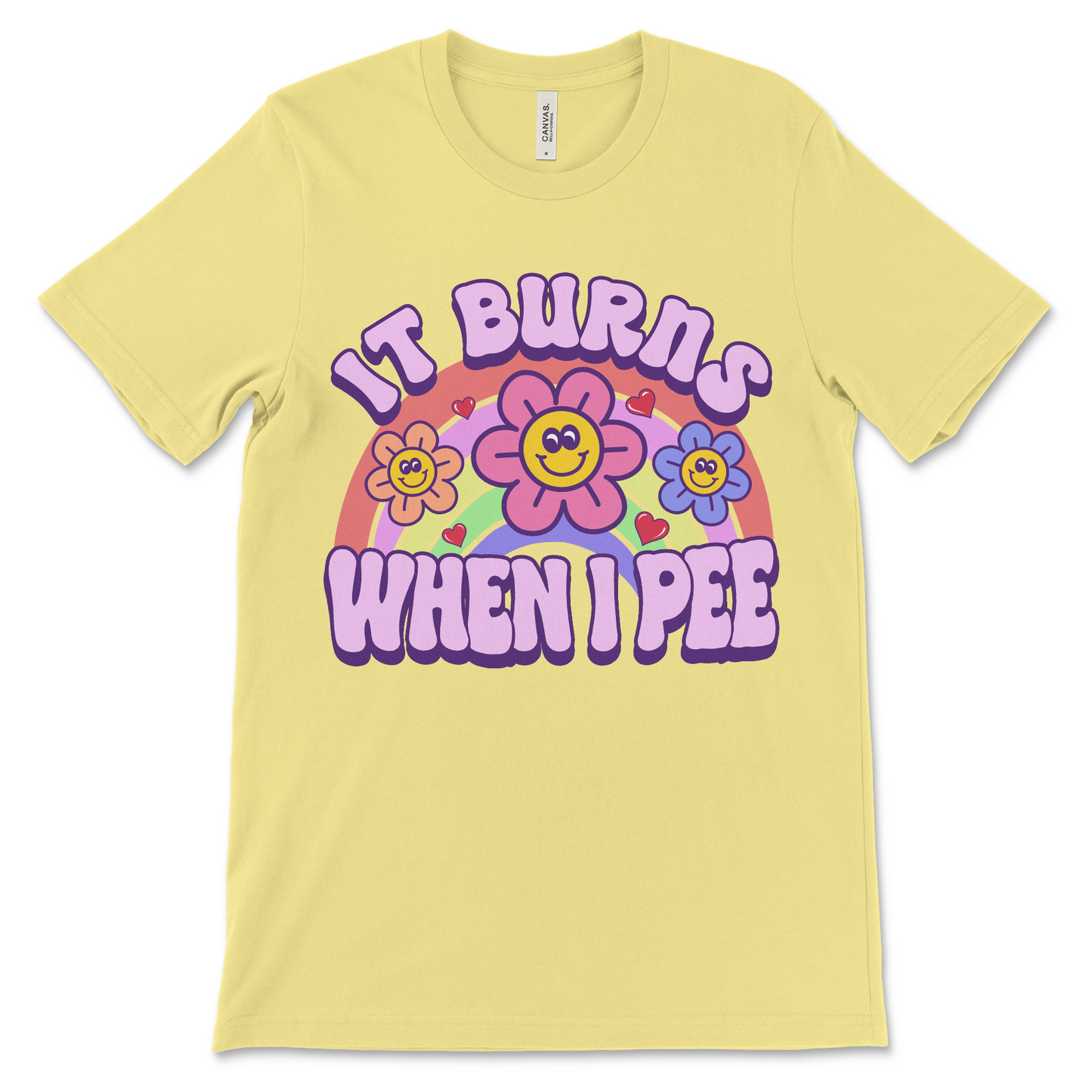 Funny embarrassing meme tee, It Burns When I Pee shirt with weird cringe humor.