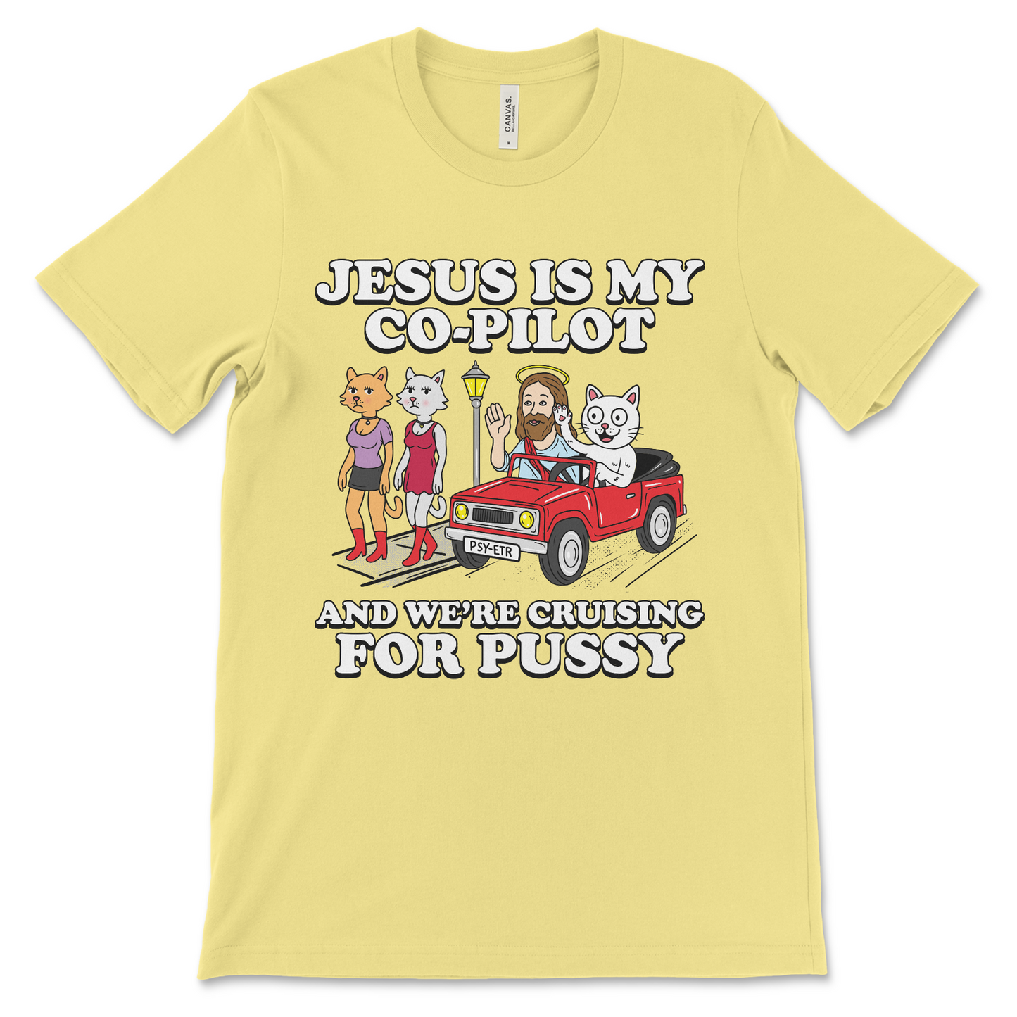 Inappropriate humor shirt with Jesus parody, funny offensive tee and dark comedy gift.