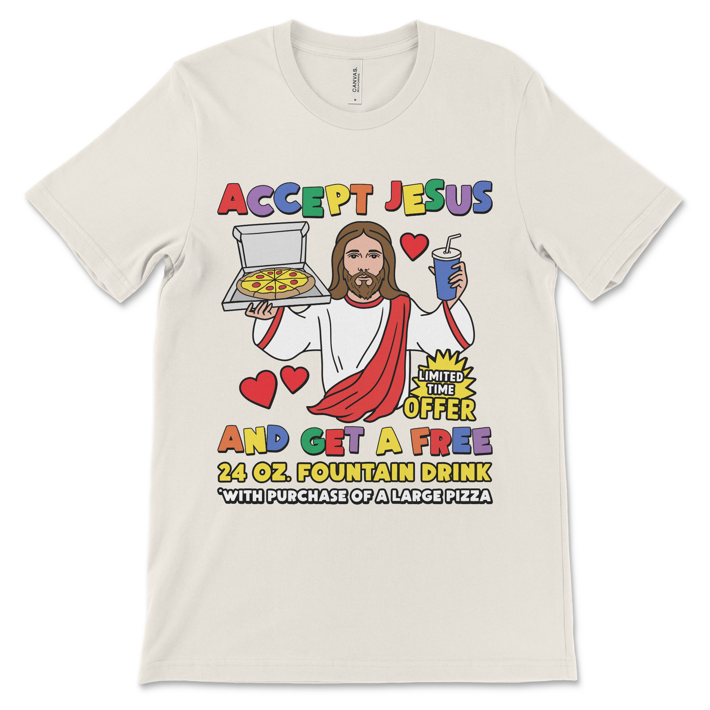 Adult humor Jesus tee popular among fans of sarcastic Christian clothing. Great for people looking for weird shirts that mock religion in a funny way.
