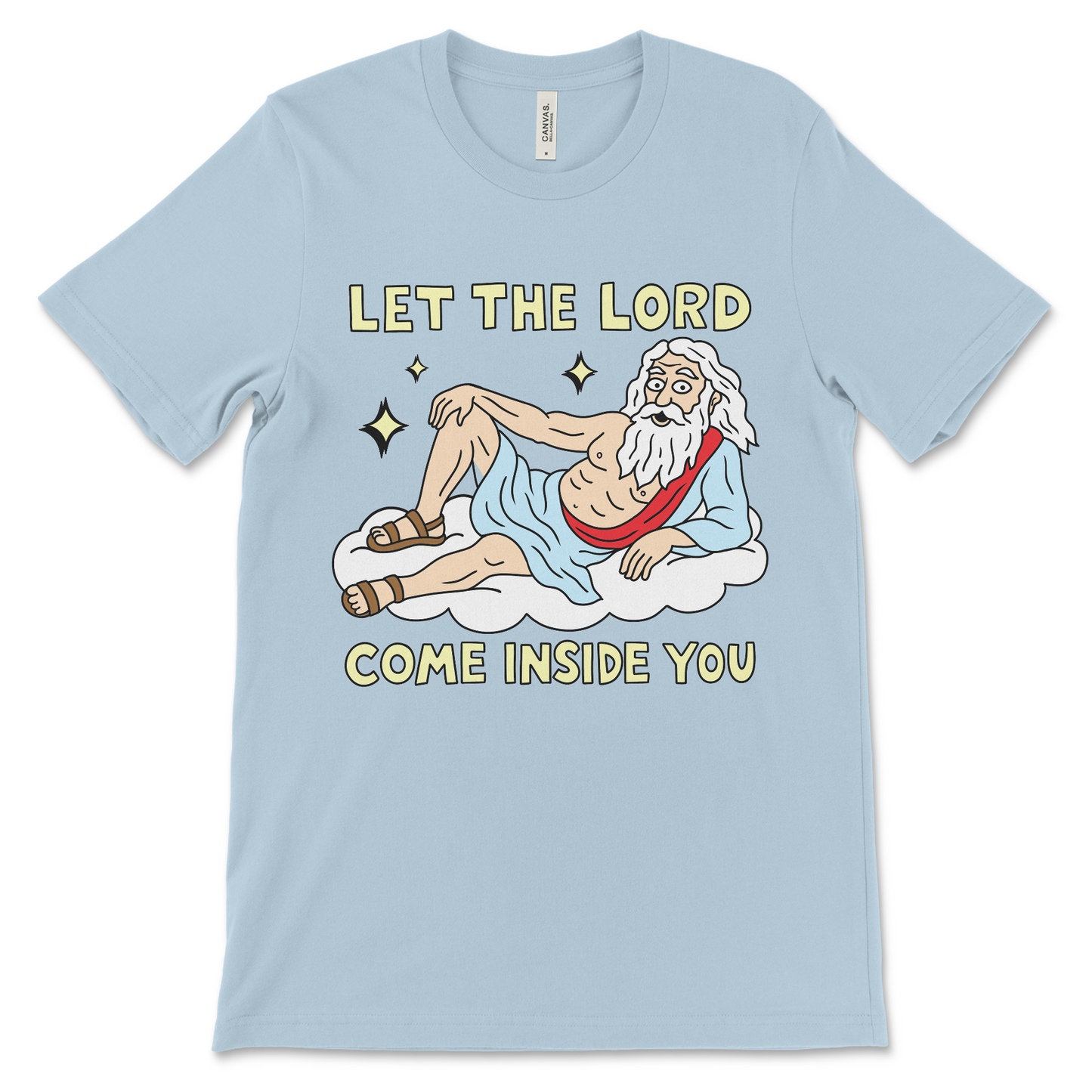 NSFW Christian humor shirt for fans of inappropriate faith jokes. Dirty religious shirt that mocks spiritual sayings.