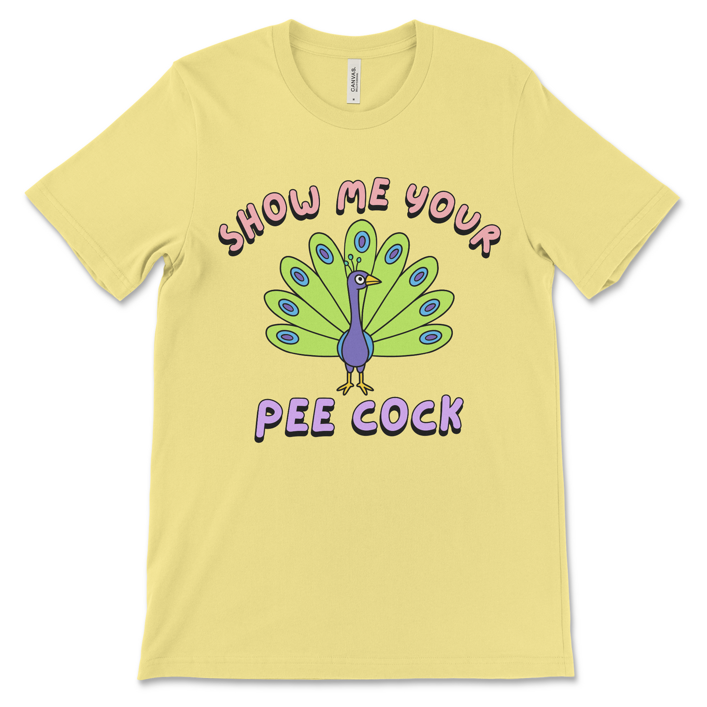 Offensive peacock pun shirt with adult humor. A cheeky tee for bird lovers, gag gifts, and anyone into rude, inappropriate, or sarcastic t-shirts.