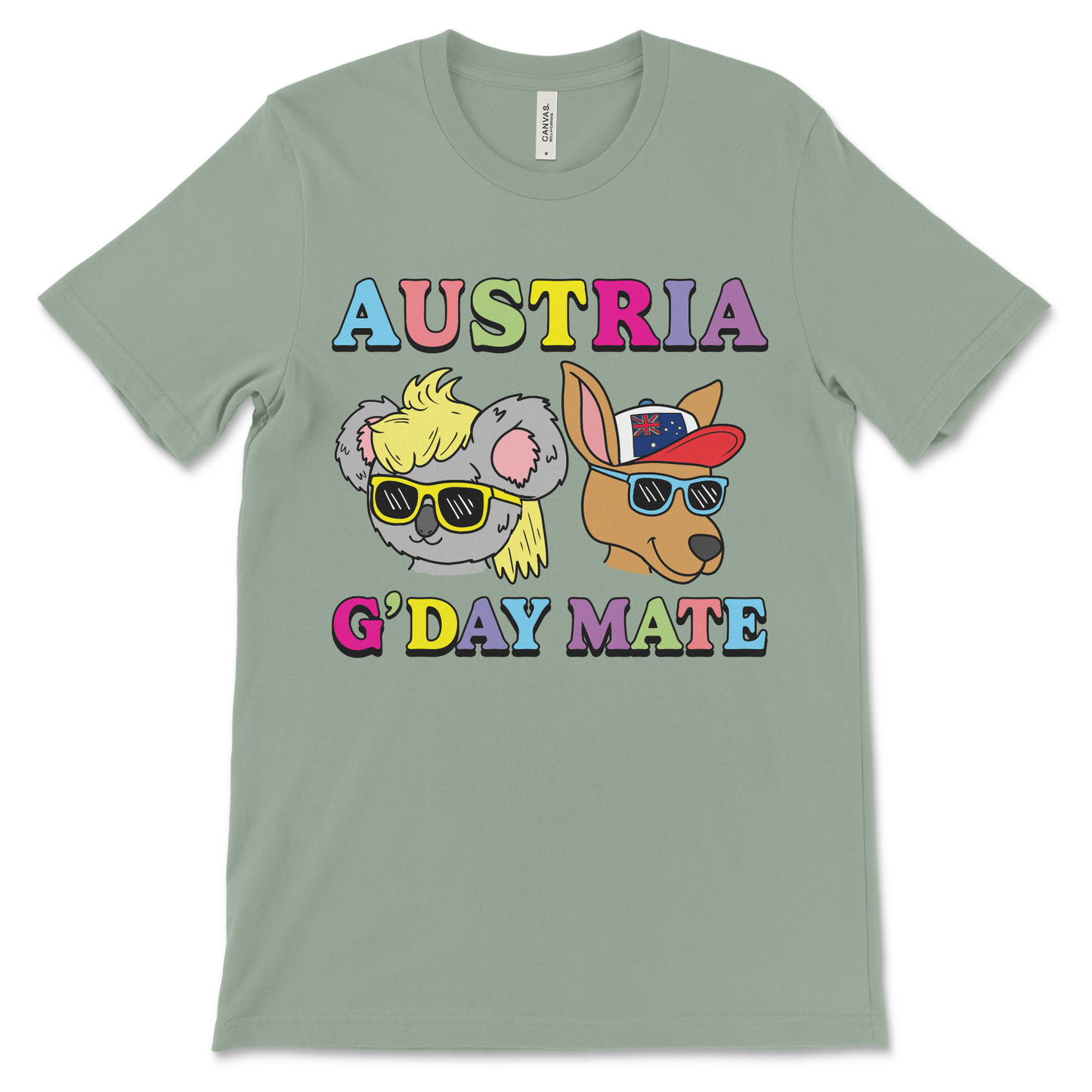 Odd and nonsense Australian shirt that doesn't make sense. Funny Aussie shitpost shirt with kangaroo, koala energy, and a touch of Engrish.