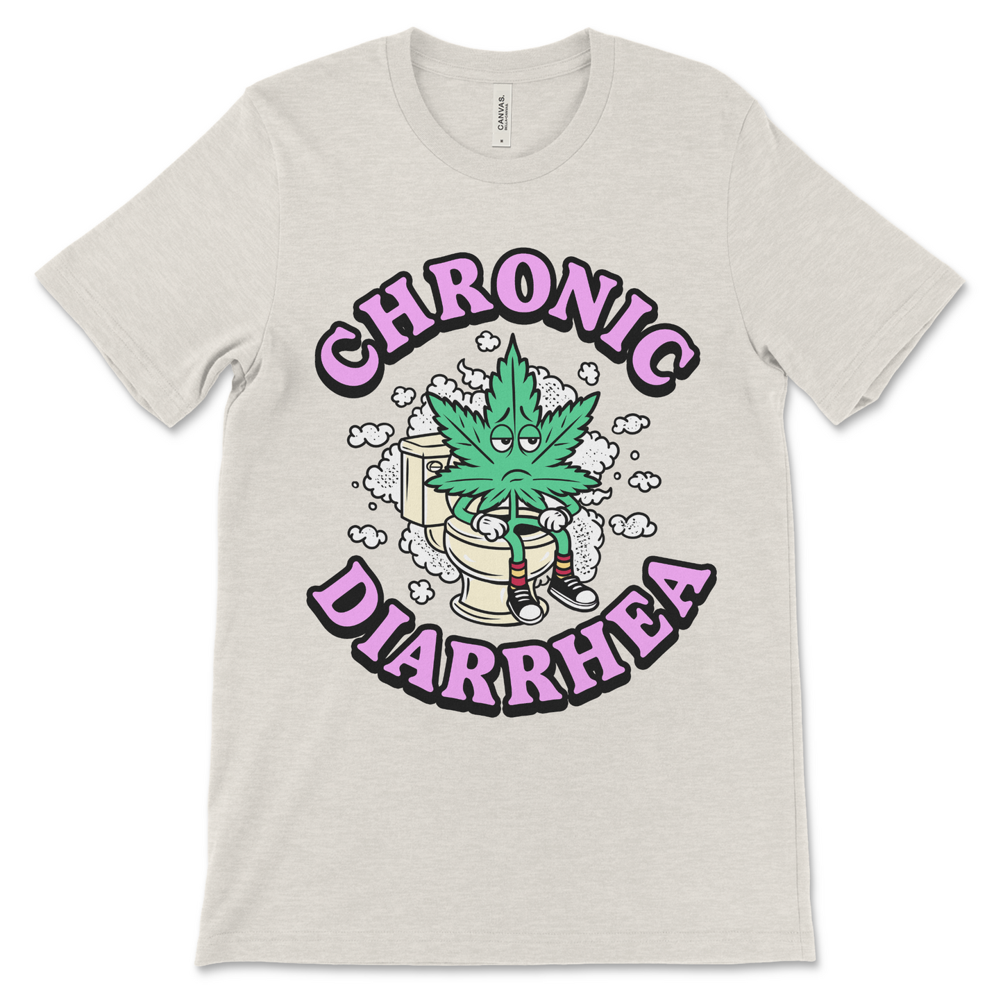 Marijuana-themed shirt with toilet humor and a bold poop joke. Perfect for adult humor lovers and rude graphic tee collectors.