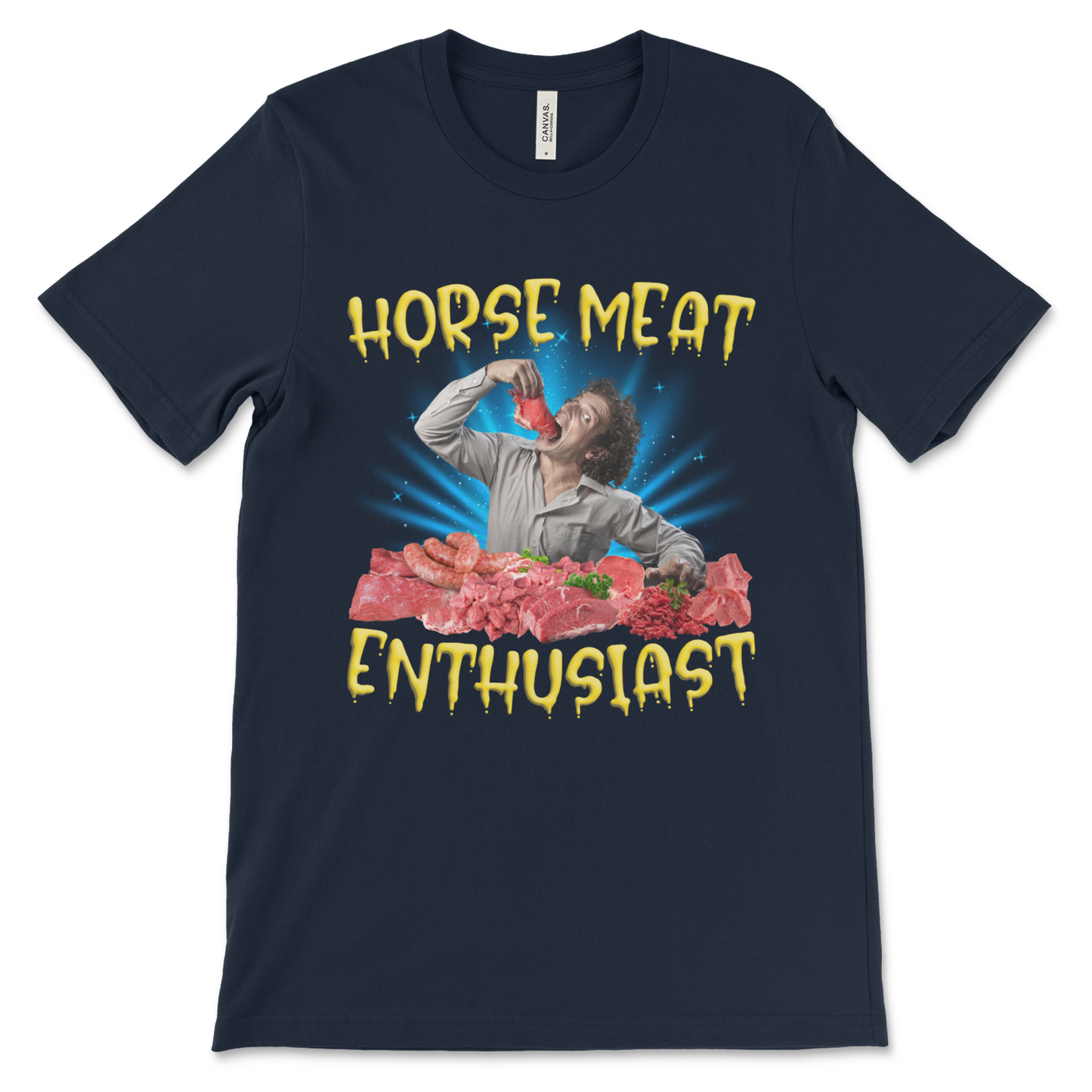 Dark comedy Horse Meat Enthusiast shirt, weird humor graphic tee for meme lovers