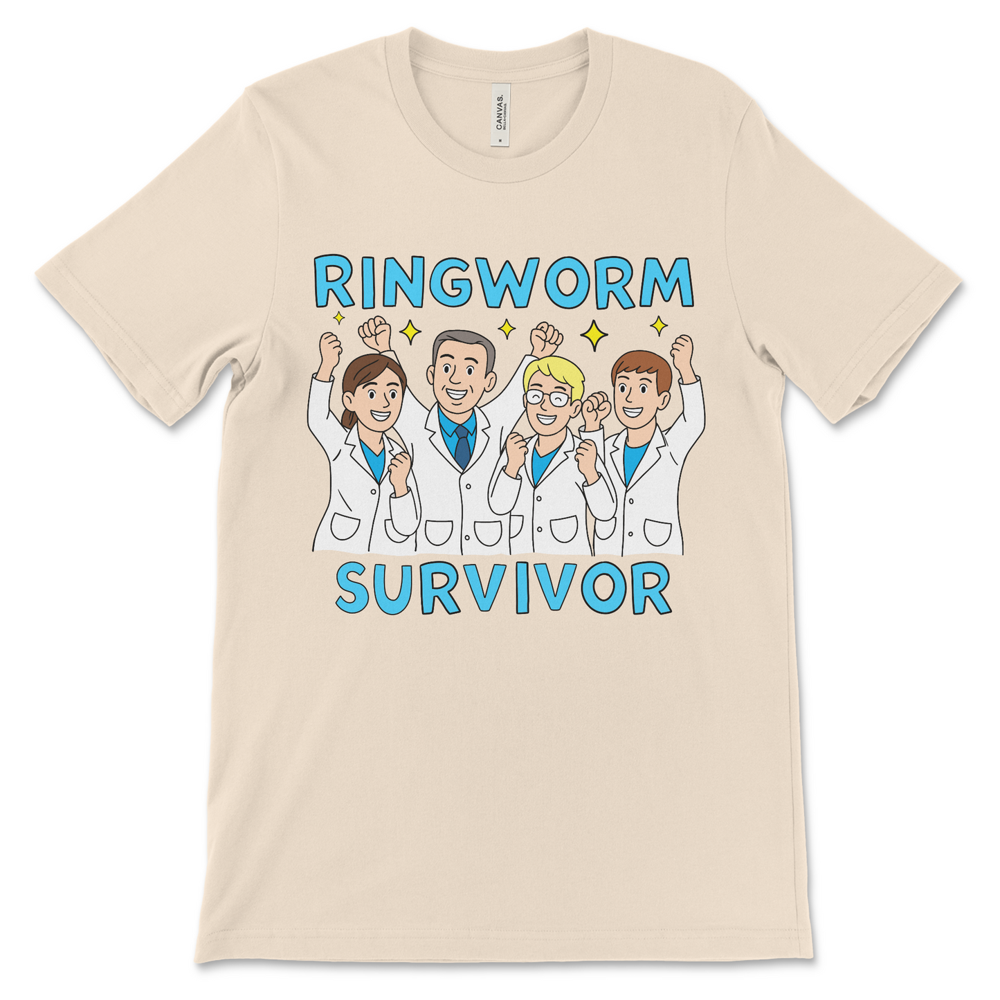 Ringworm survivor shirt with sarcastic dark humor design