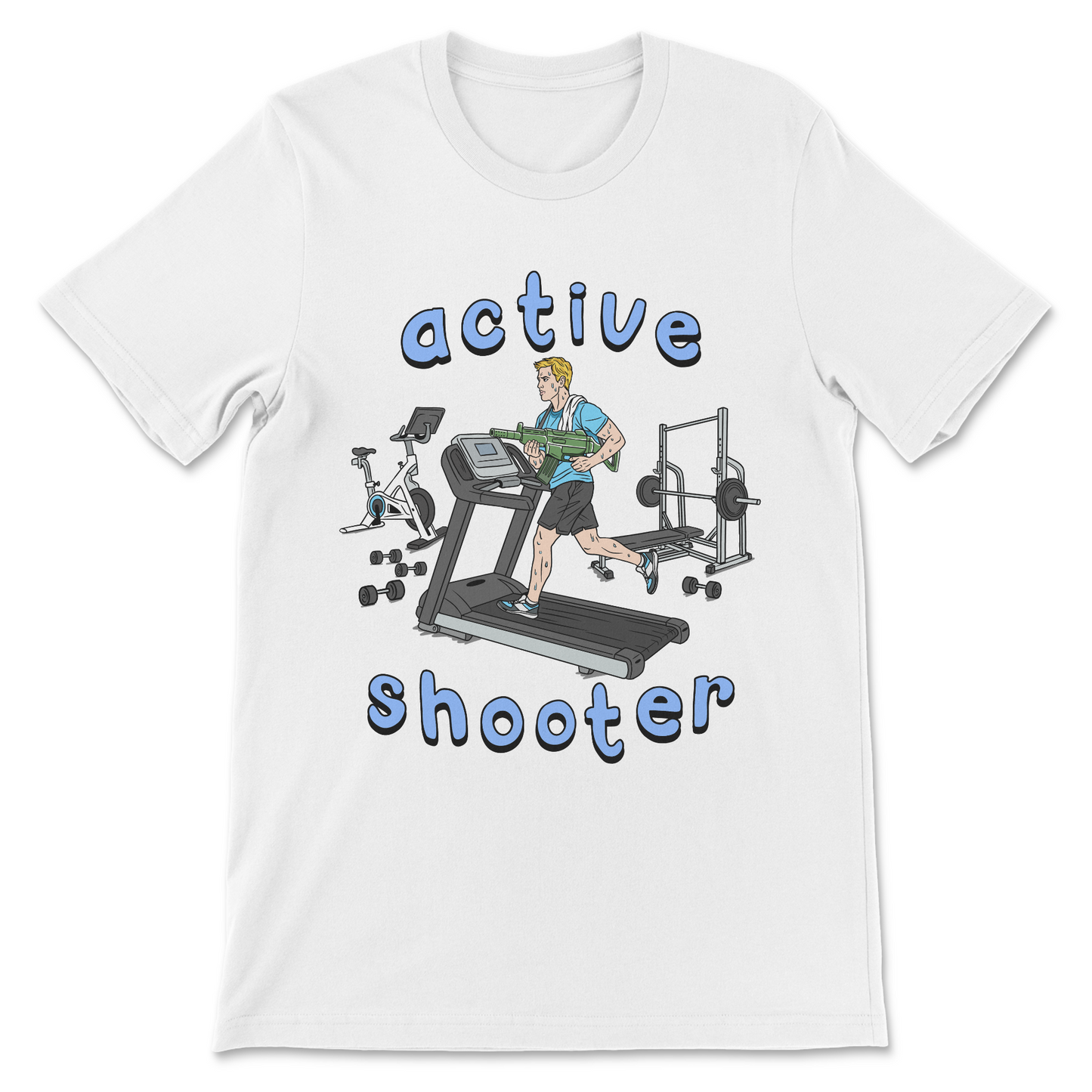 Wildly inappropriate Active Shooter funny shirt design