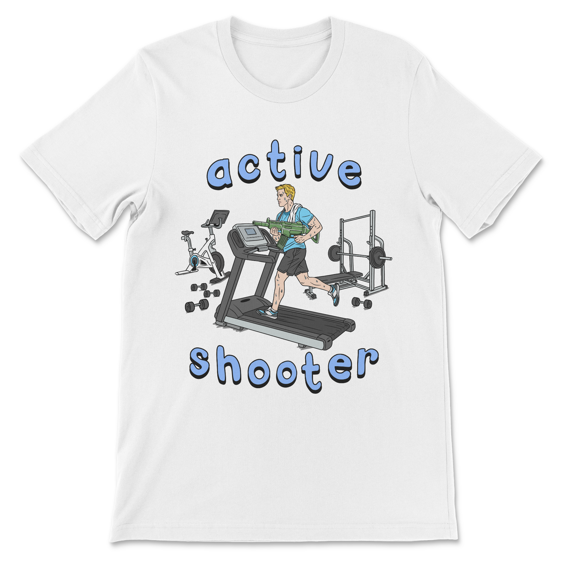 Wildly inappropriate Active Shooter funny shirt design