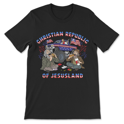 funny Jesus monster truck and guns shirt