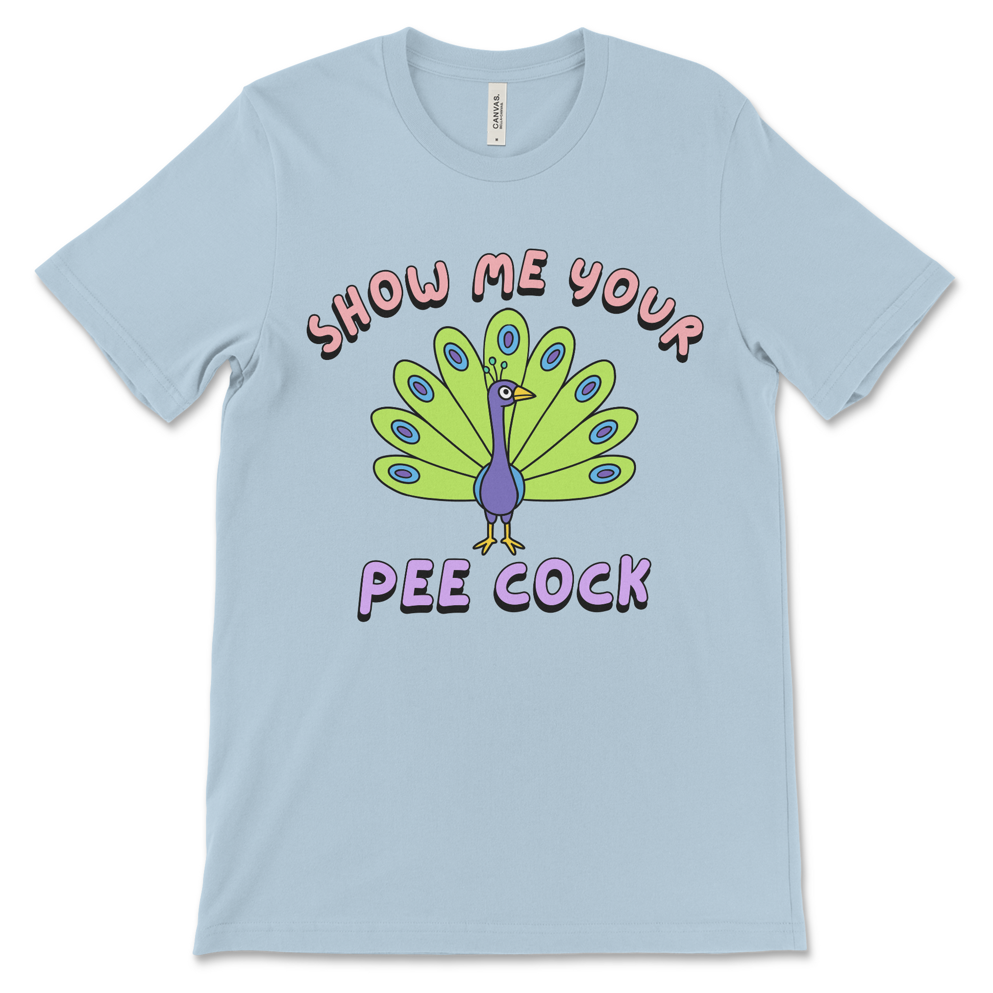 Offensive peacock pun shirt with adult humor. A cheeky tee for bird lovers, gag gifts, and anyone into rude, inappropriate, or sarcastic t-shirts.